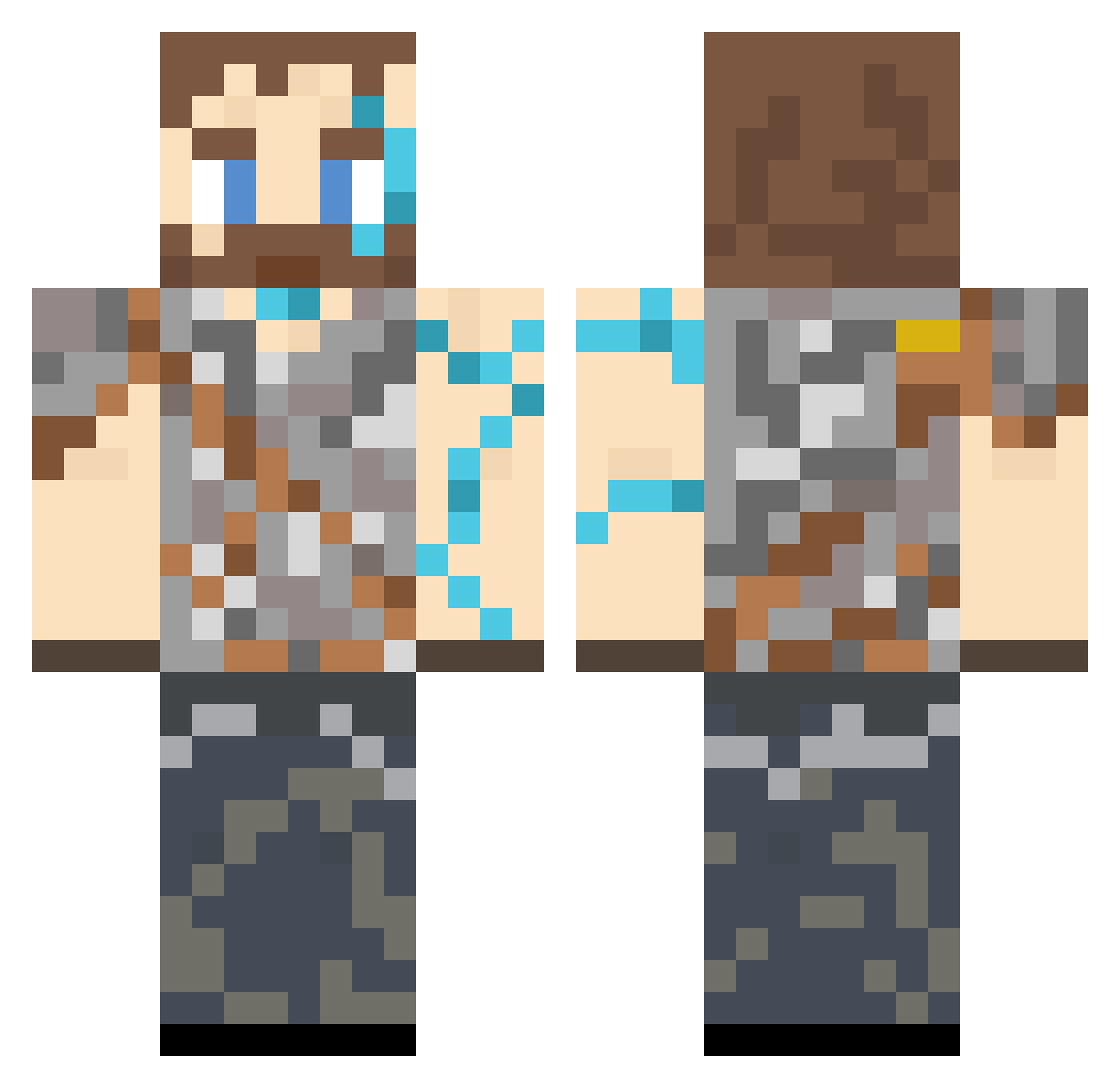 _Javak_ Minecraft skin, front and back view