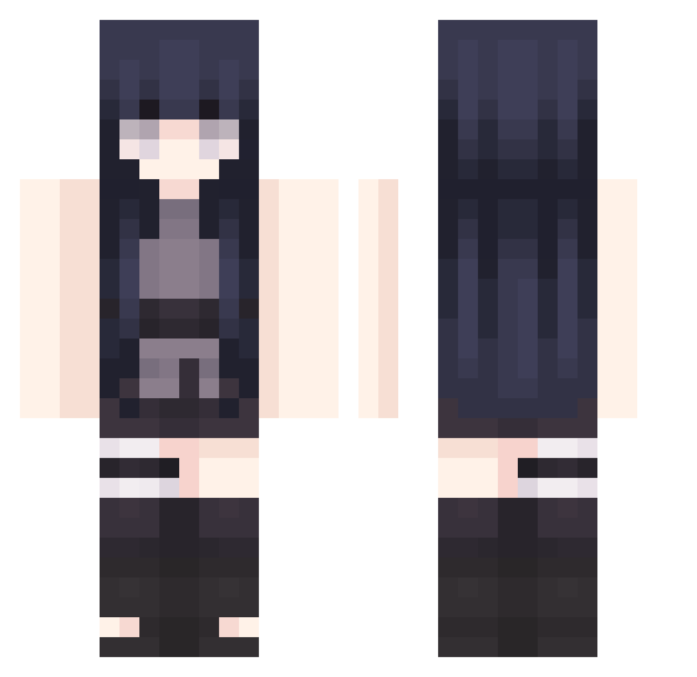 Jxline12 Minecraft skin, front and back view