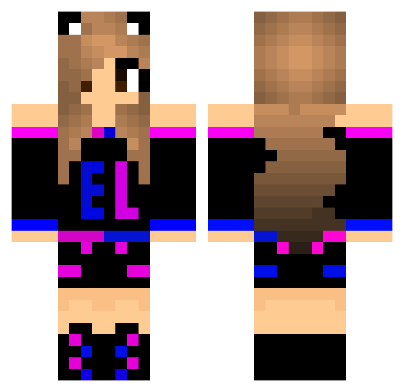 Anette Minecraft skin, front and back view