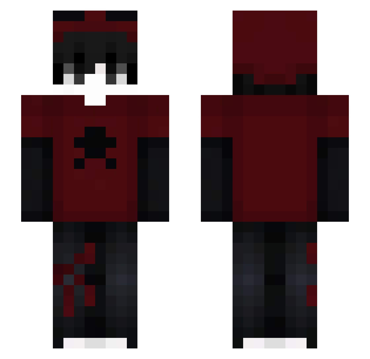 xarwis Minecraft skin, front and back view