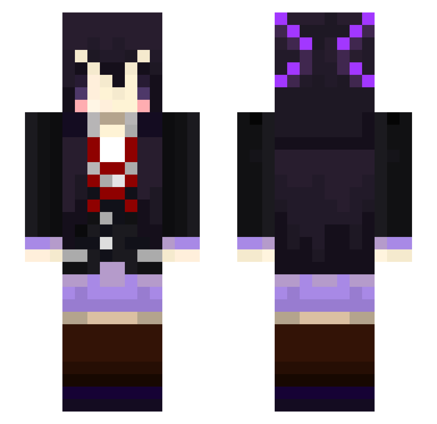 MistCrazy Minecraft skin, front and back view