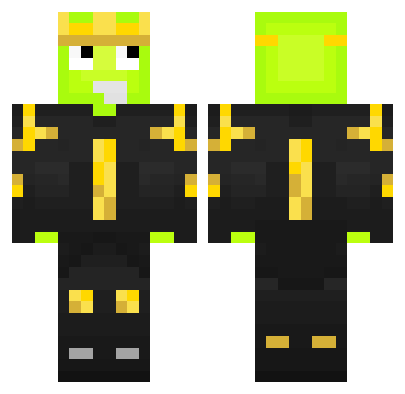 dominantful Minecraft skin, front and back view