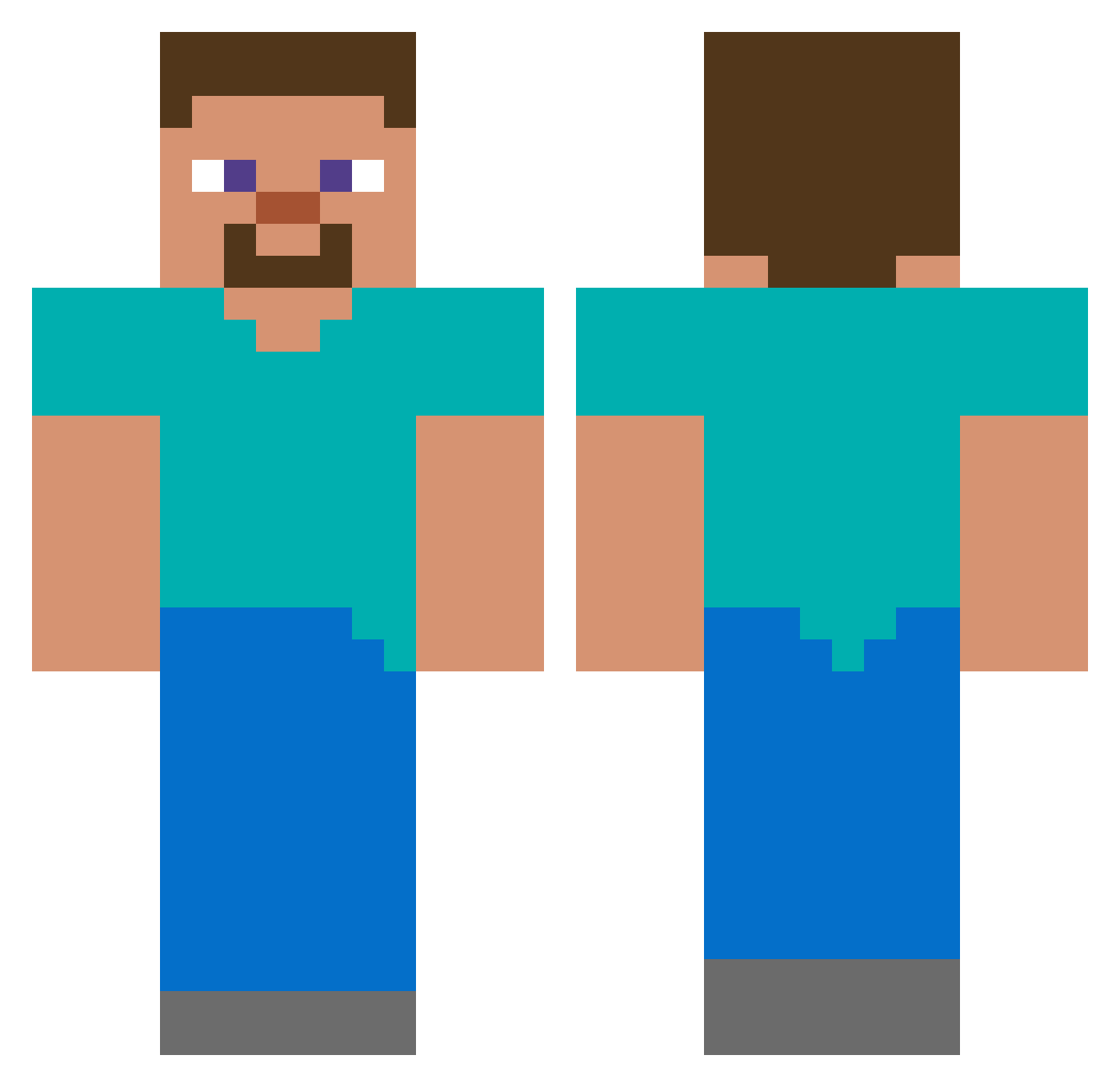 VanWacky_Sus Minecraft skin, front and back view