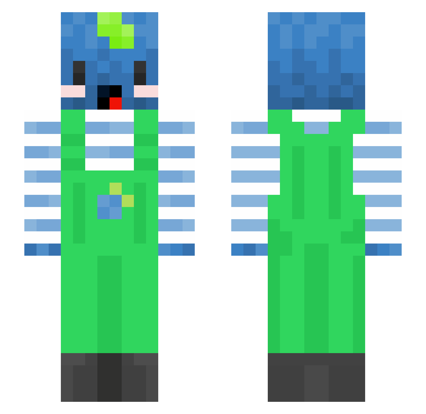 MacroFlash69 Minecraft skin, front and back view
