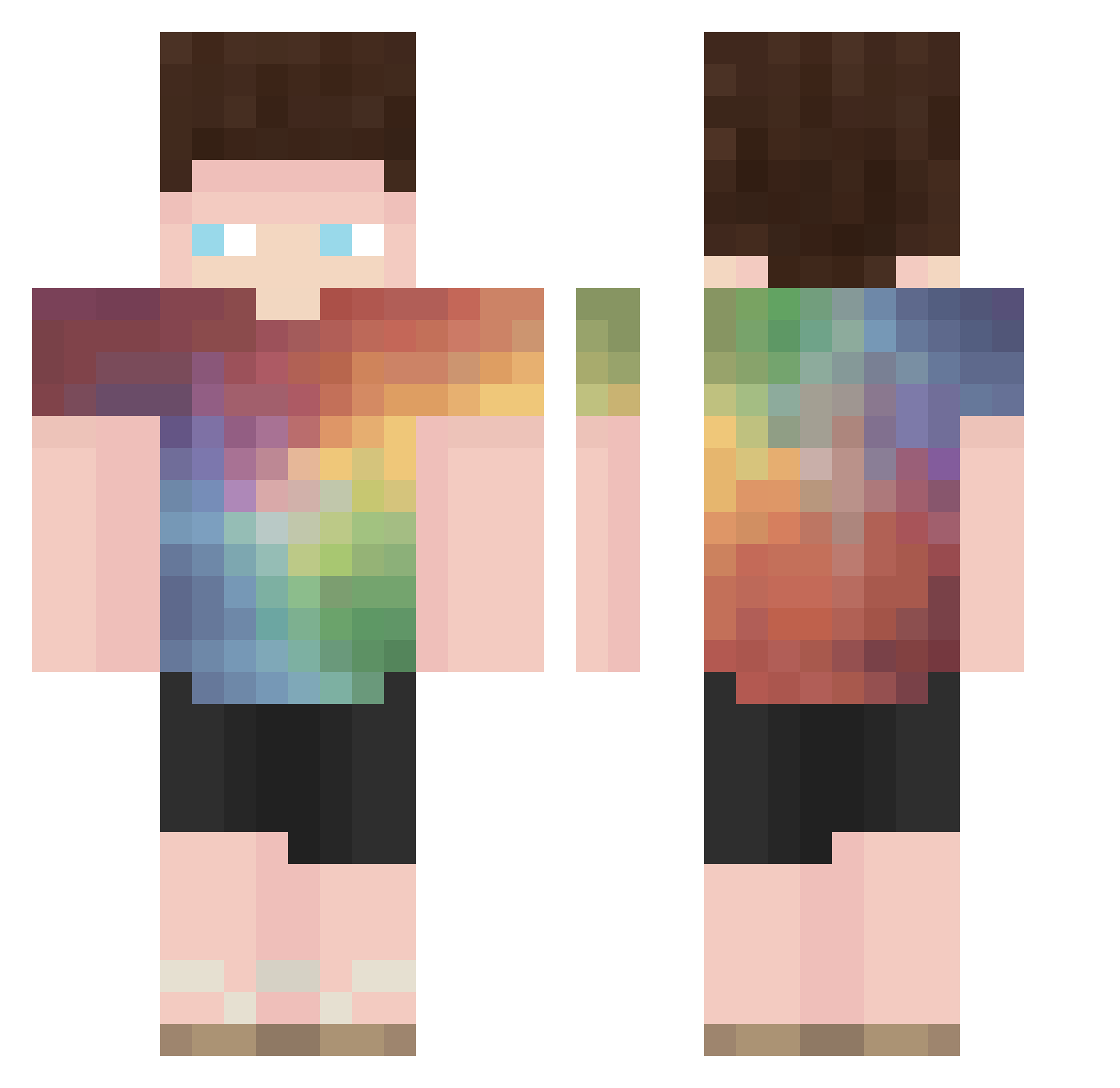 Simi0810 Minecraft skin, front and back view