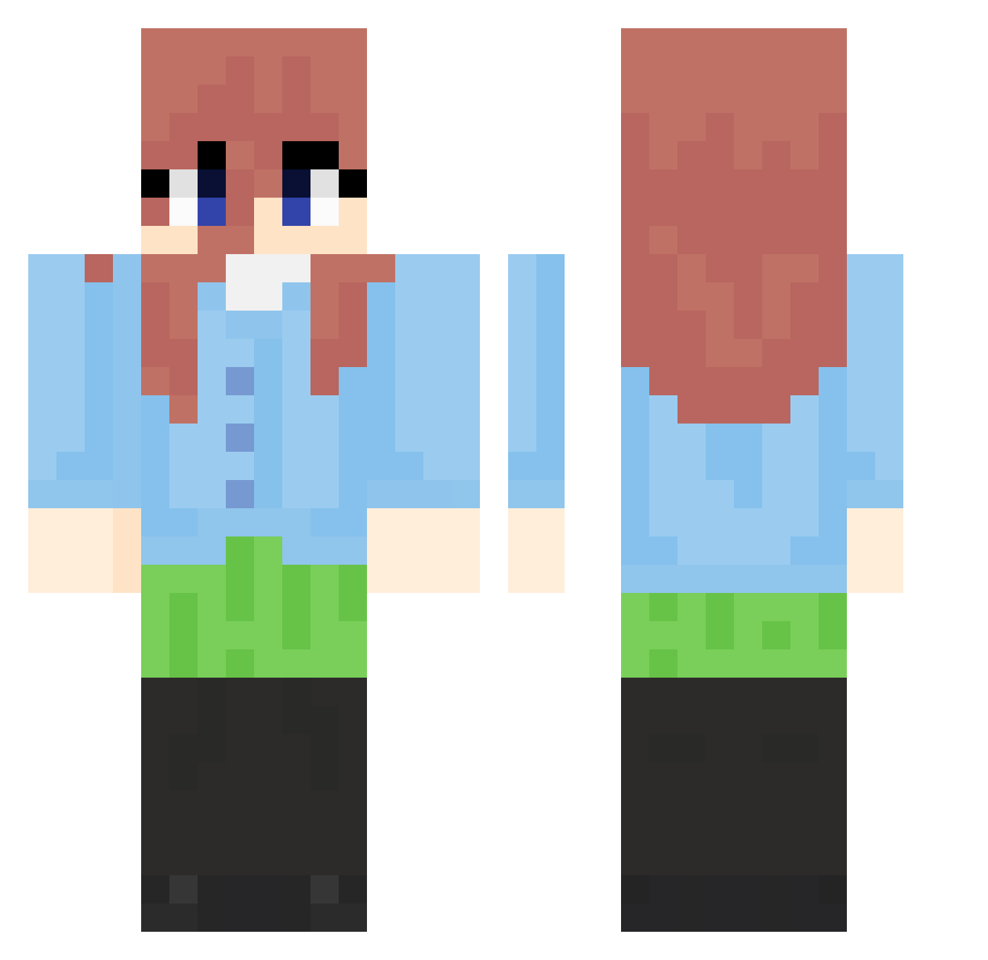 TuffTeto Minecraft skin, front and back view