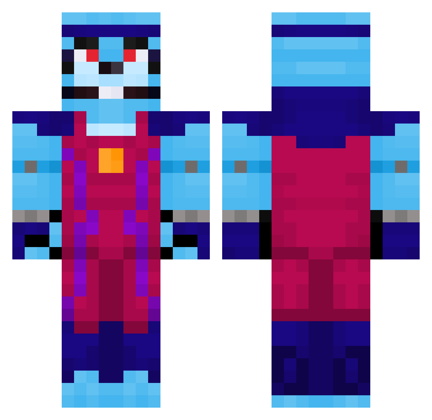 ywobahcs Minecraft skin, front and back view