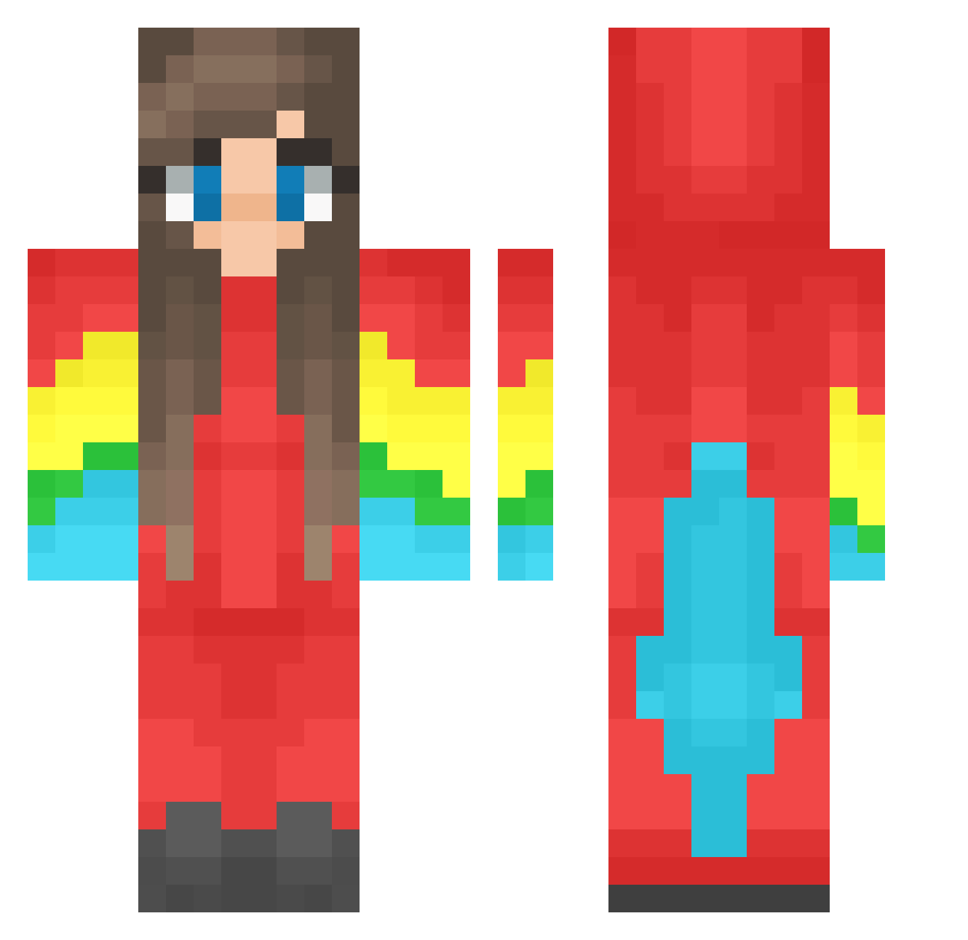 Fulmicotton Minecraft skin, front and back view