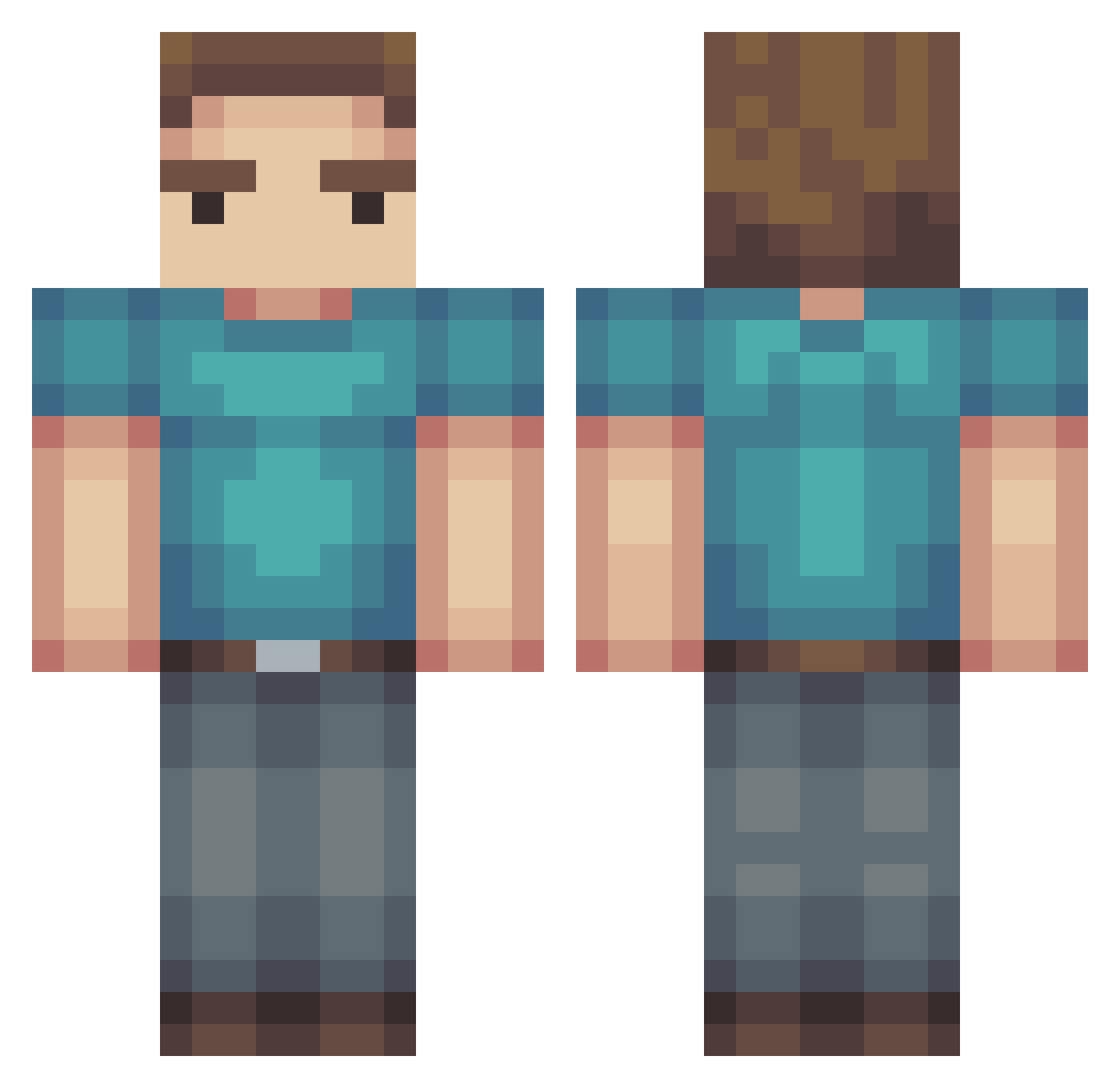 DarkKnigt Minecraft skin, front and back view