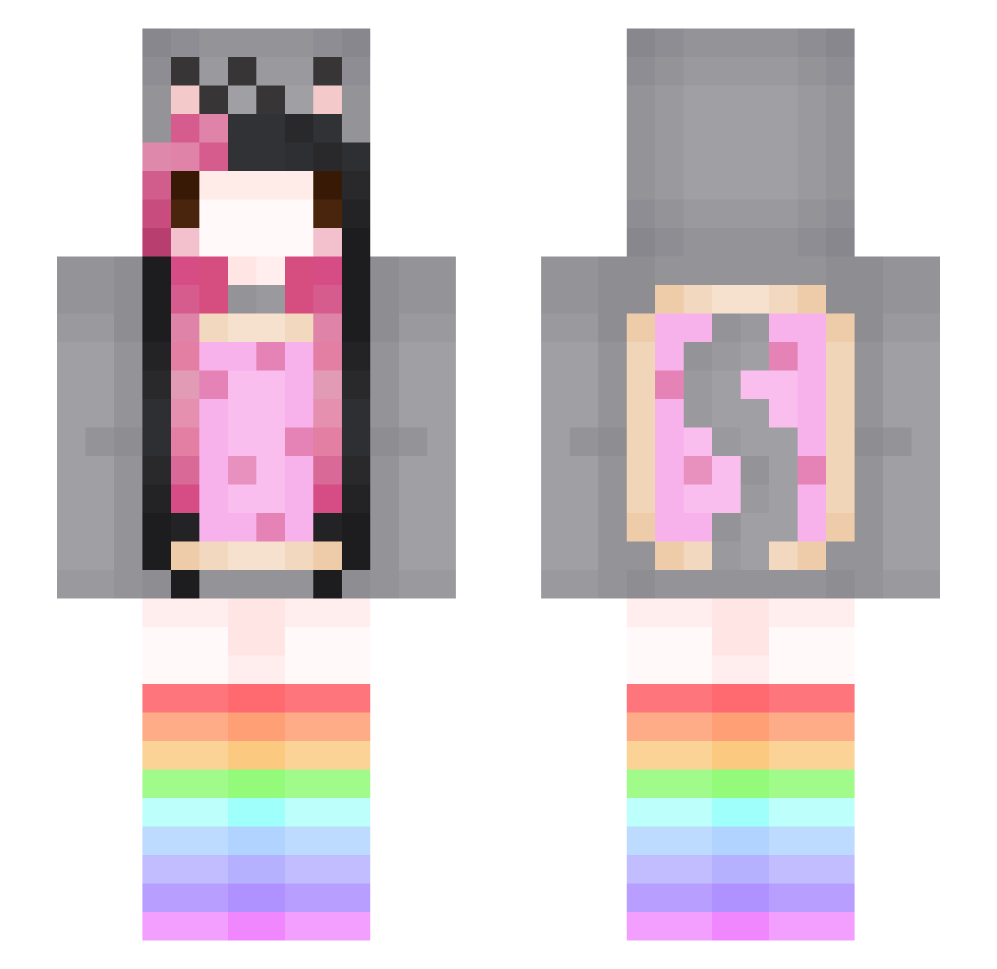imumie Minecraft skin, front and back view