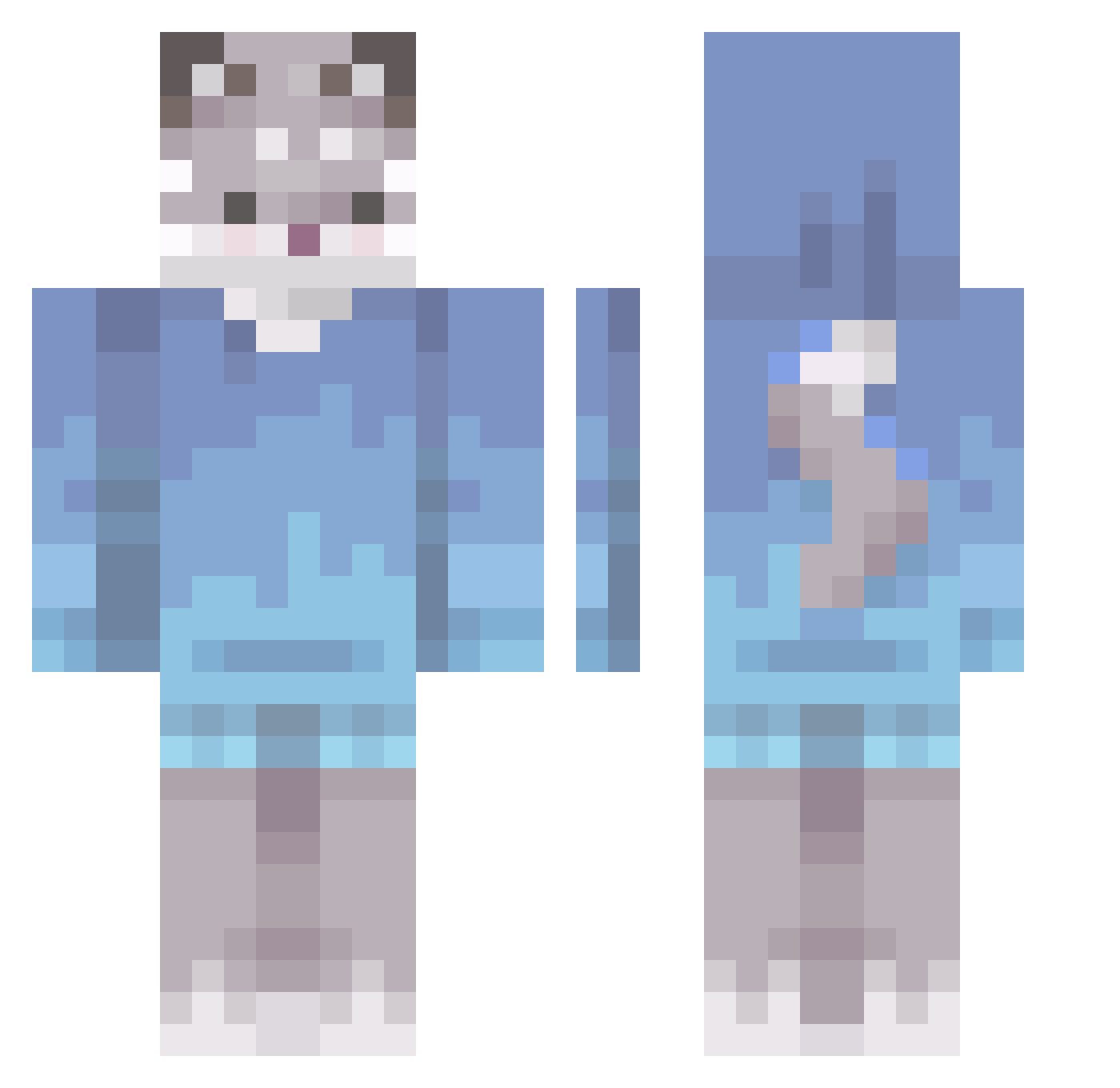 486q Minecraft skin, front and back view