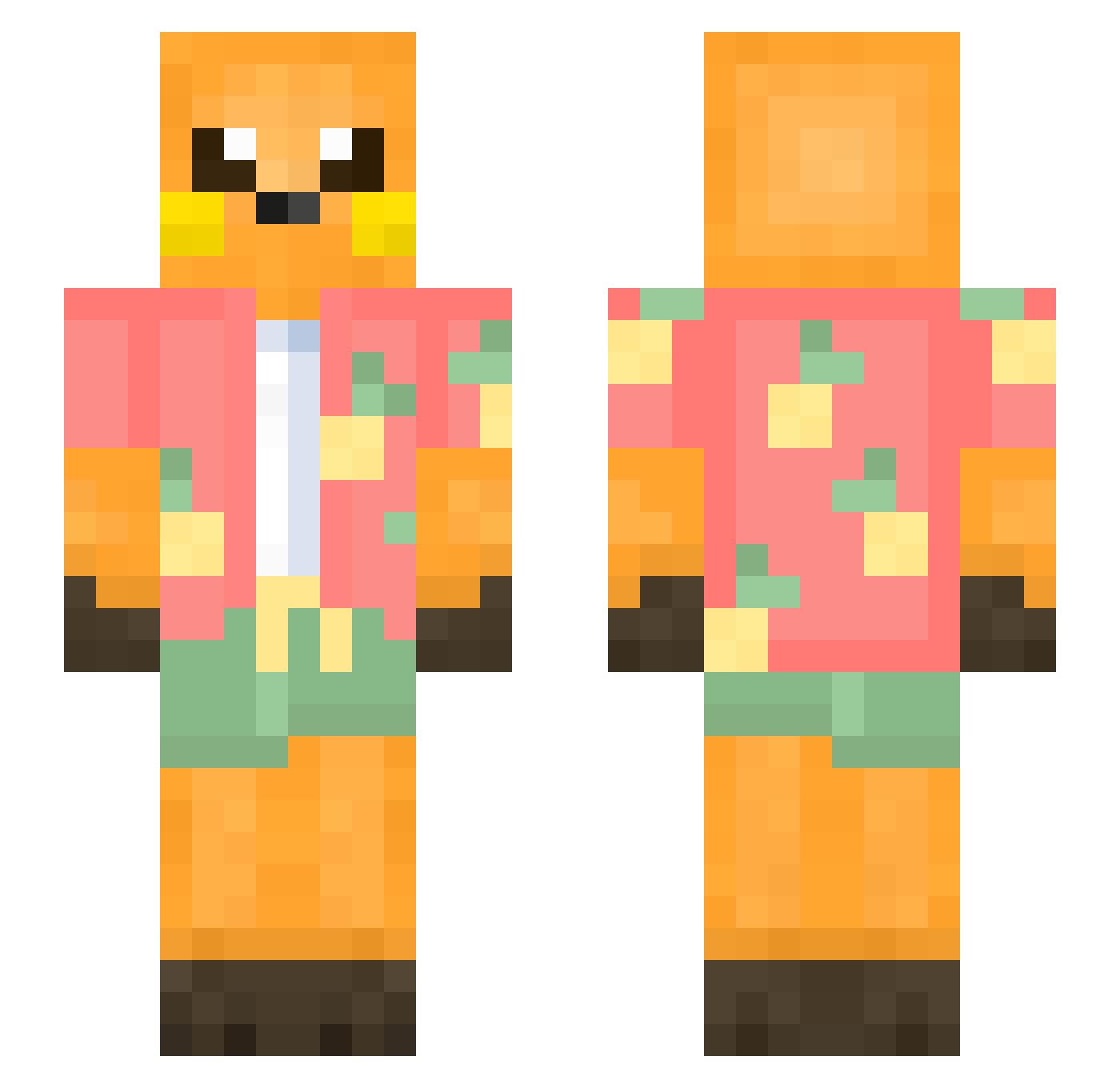 Arikyn Minecraft skin, front and back view