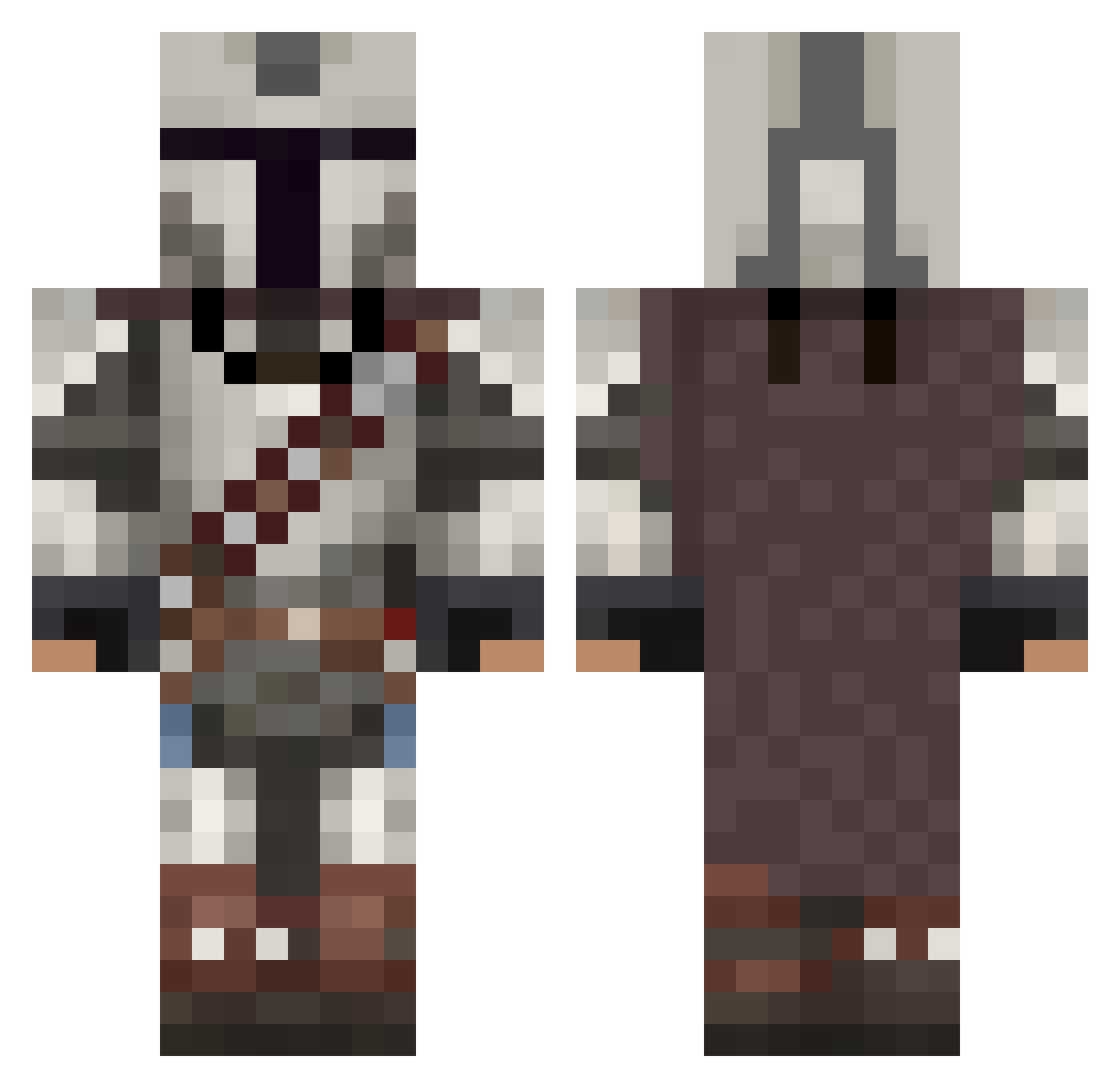 ZylooRen Minecraft skin, front and back view