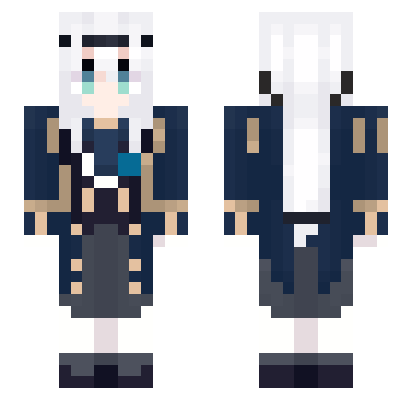 P_0 Minecraft skin, front and back view