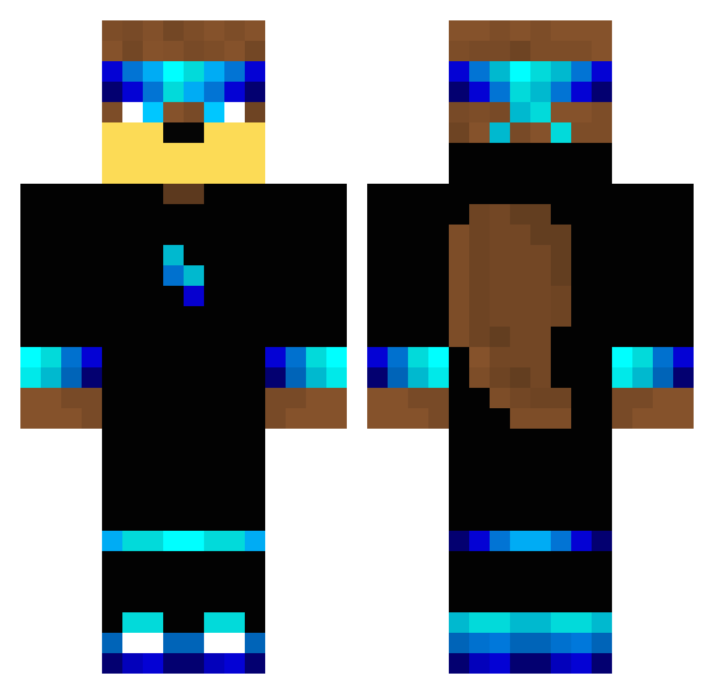 Squirreldo Minecraft skin, front and back view