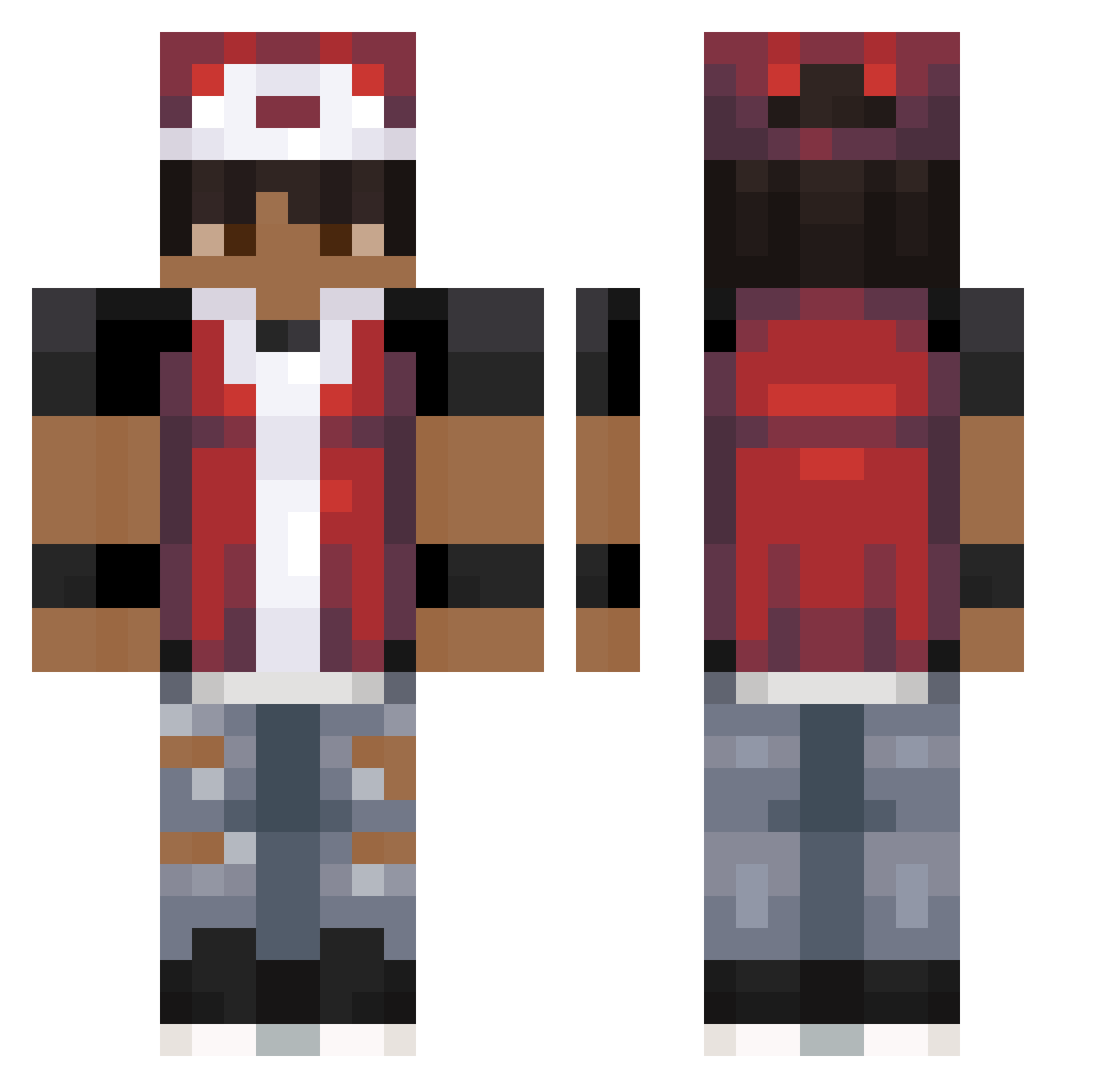 Brooo0K Minecraft skin, front and back view
