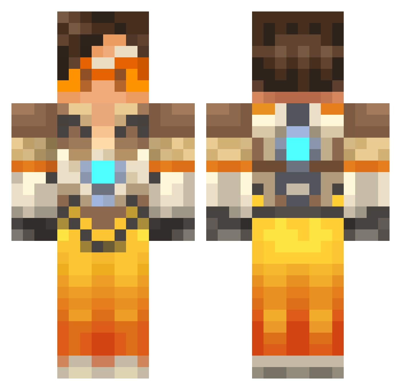 Prime_ Minecraft skin, front and back view