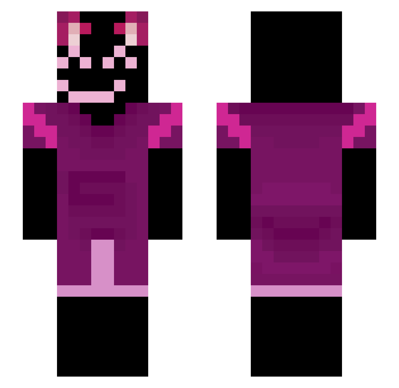 isochronal Minecraft skin, front and back view