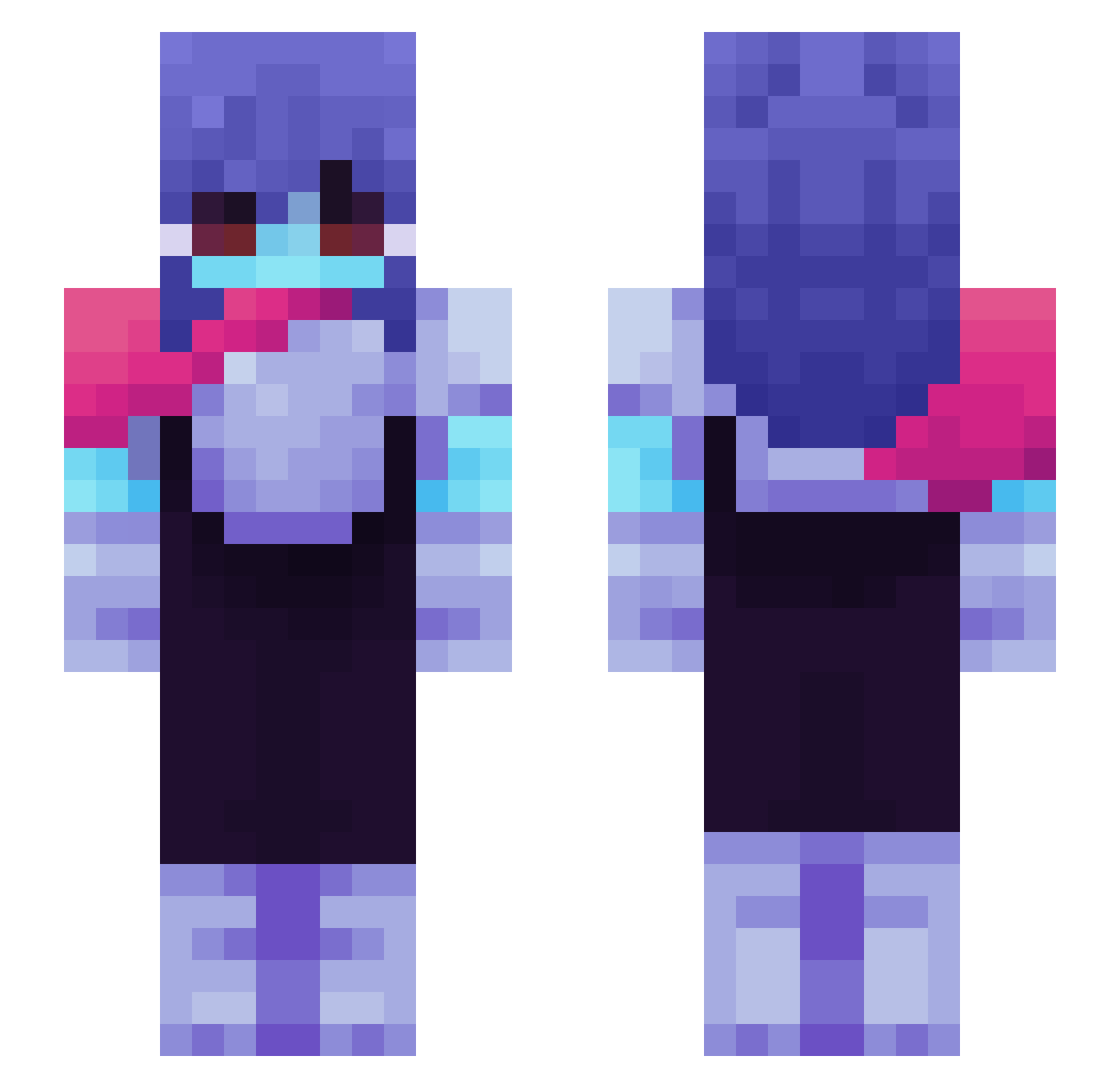 luciluser Minecraft skin, front and back view