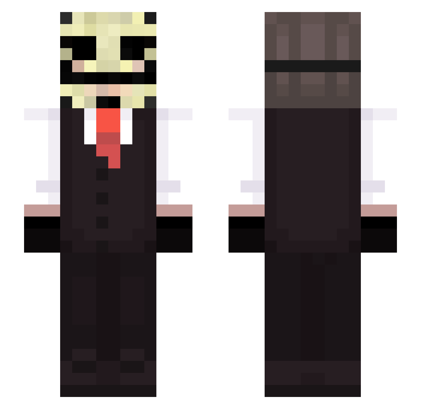 Triqkz Minecraft skin, front and back view