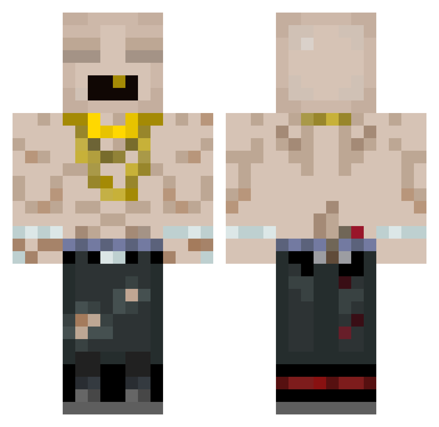 3ccd Minecraft skin, front and back view