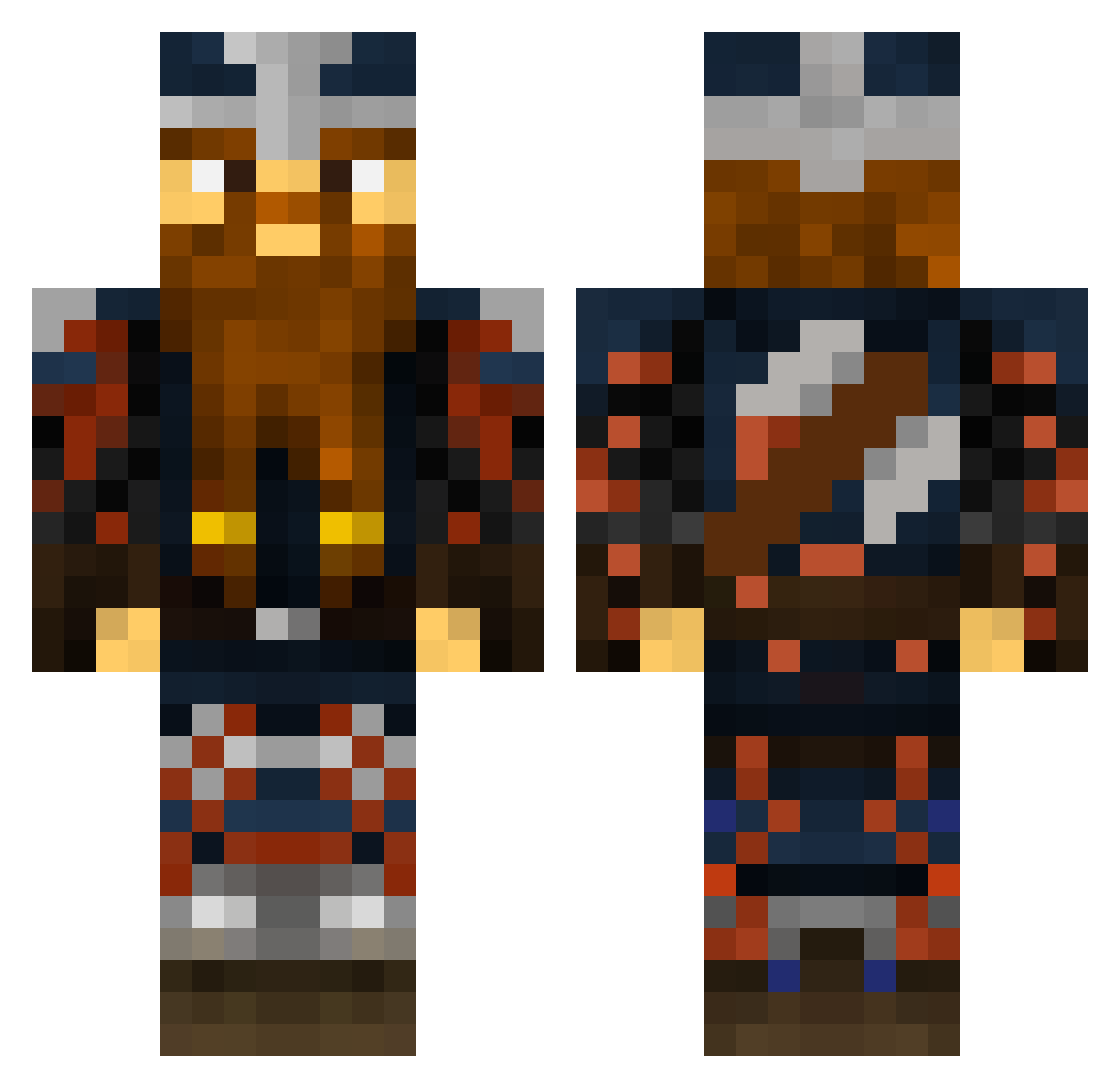 Ascended_Incel Minecraft skin, front and back view