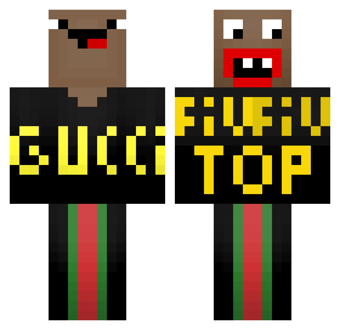 Hejousko Minecraft skin, front and back view