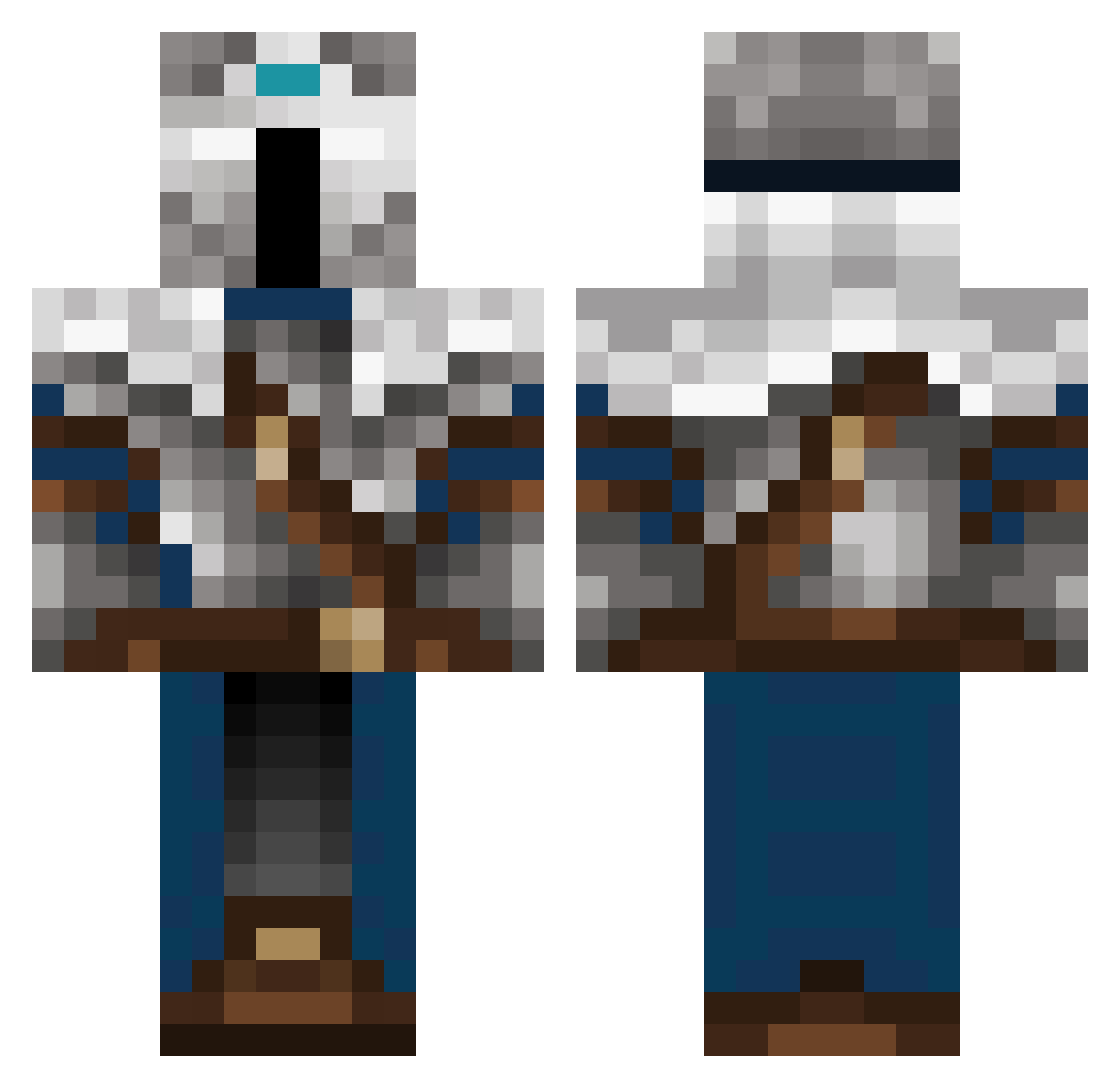 ReyalsV Minecraft skin, front and back view