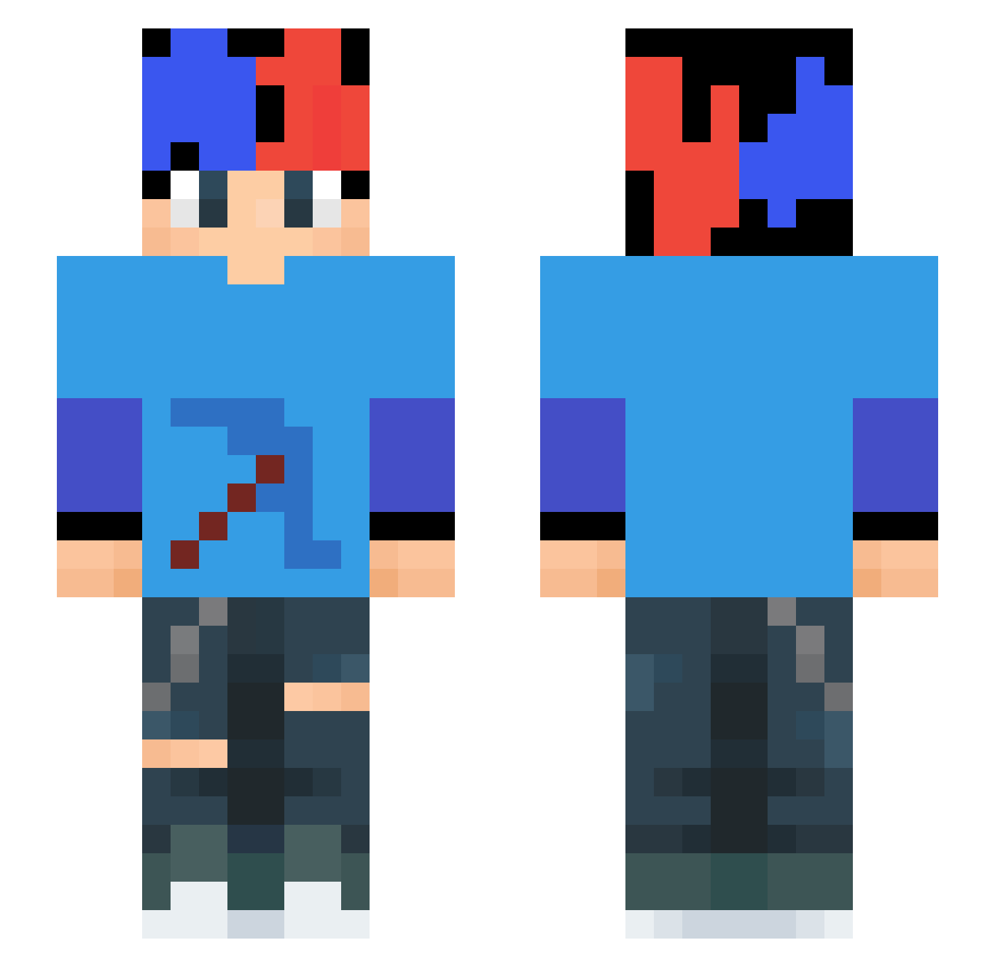 patinhokira Minecraft skin, front and back view