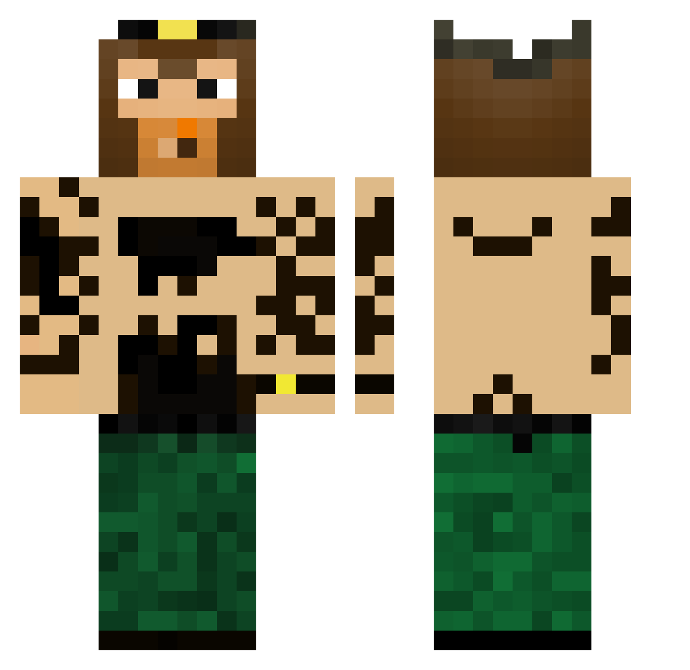 YTGrid Minecraft skin, front and back view