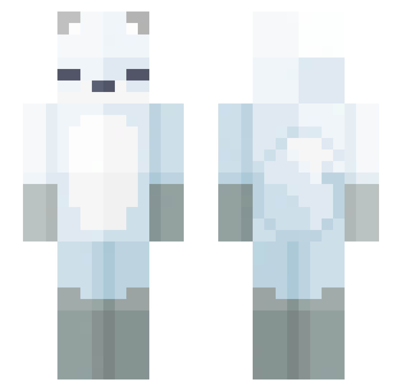 BlueStarStorm Minecraft skin, front and back view