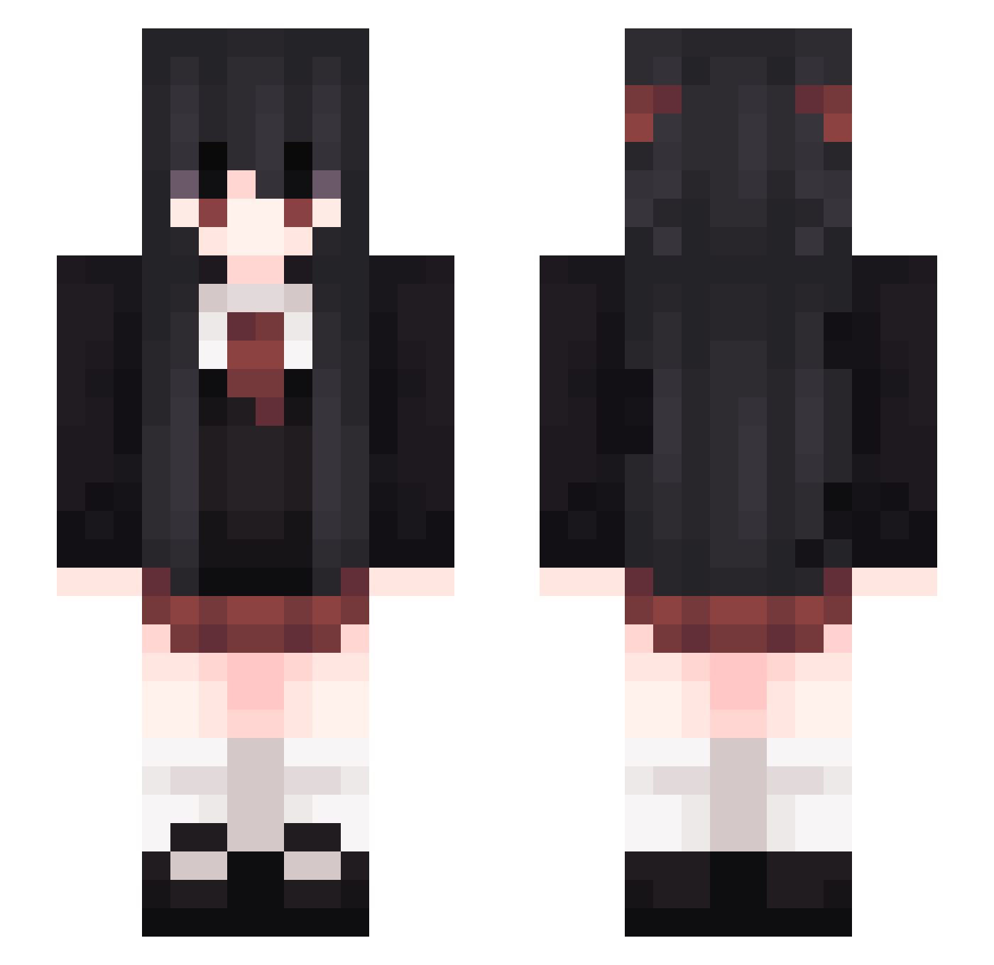 NoteEver Minecraft skin, front and back view