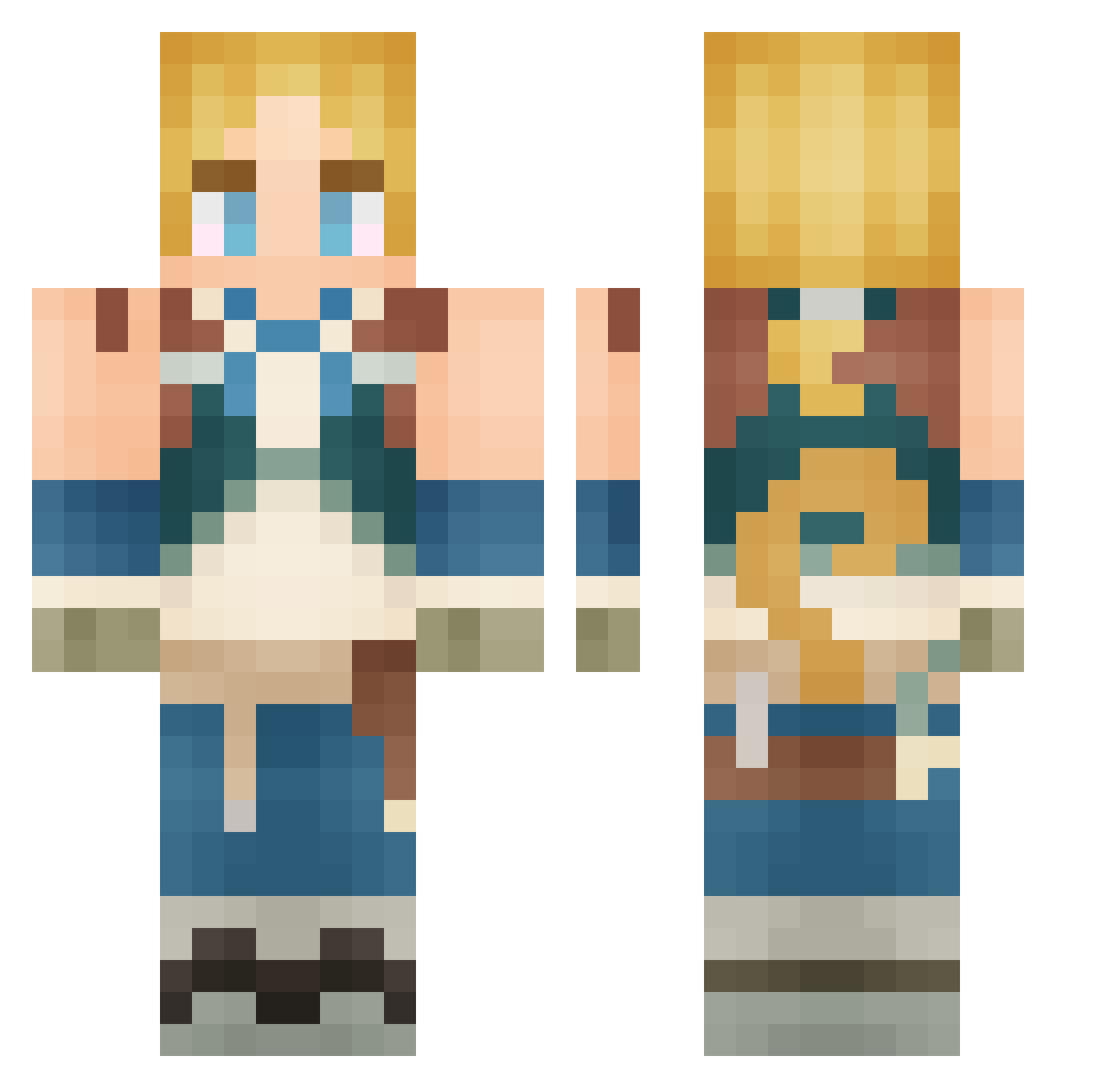 Inushi Minecraft skin, front and back view