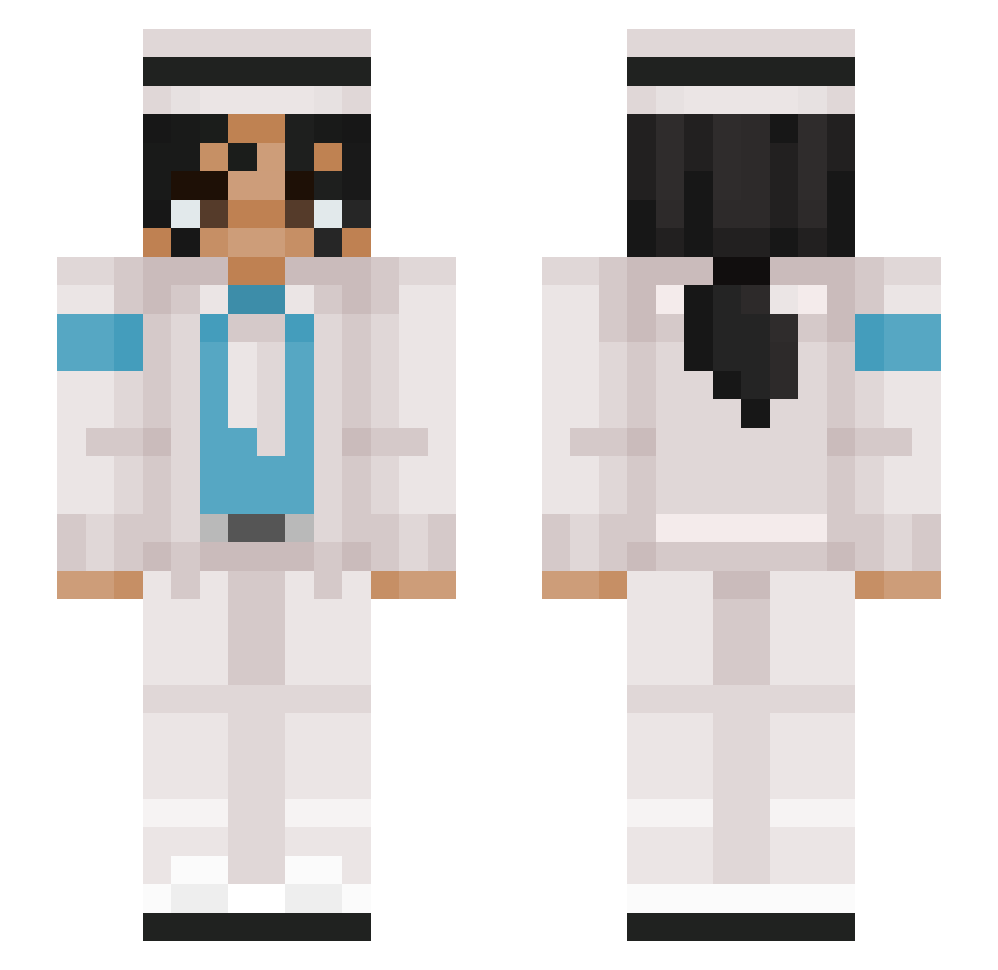 MichaelaJackson Minecraft skin, front and back view