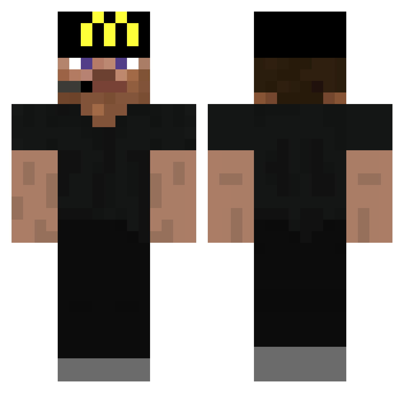 zNefty Minecraft skin, front and back view