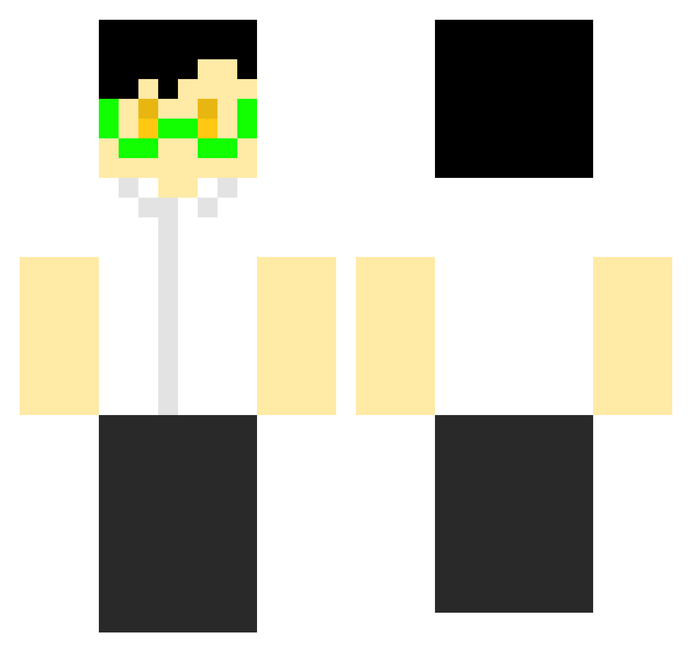 rheumatism Minecraft skin, front and back view