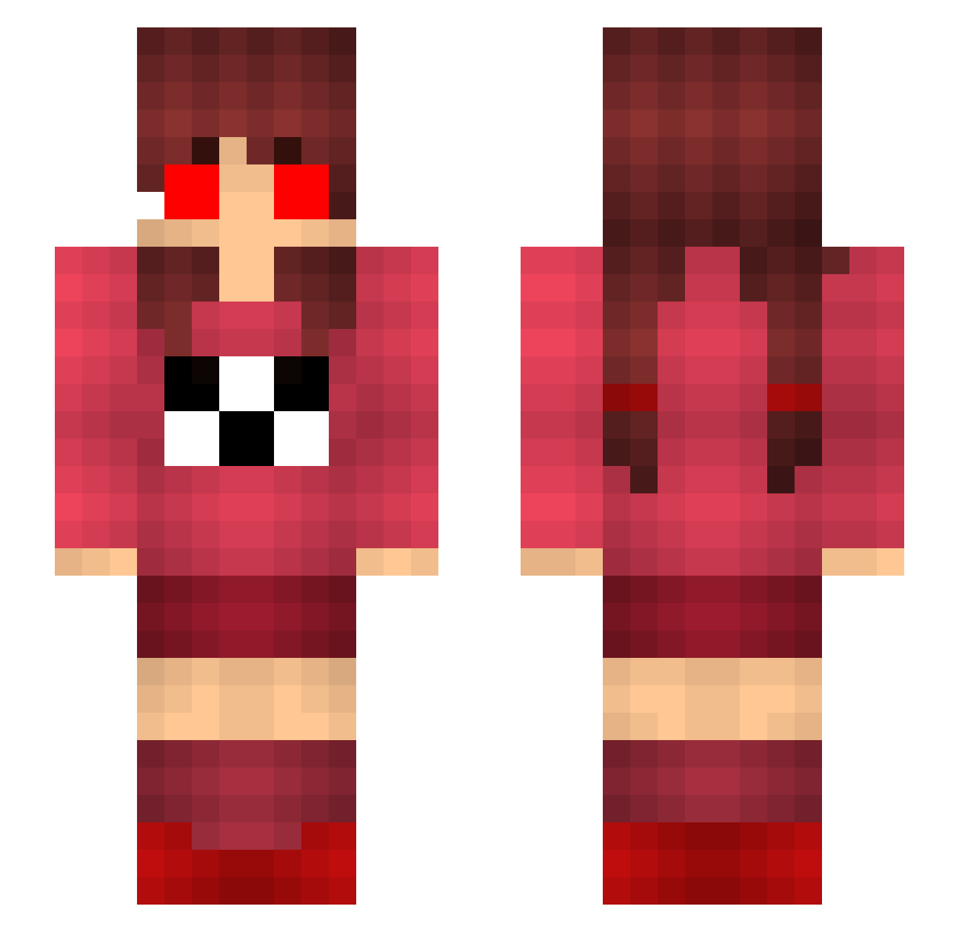 Nod Minecraft skin, front and back view