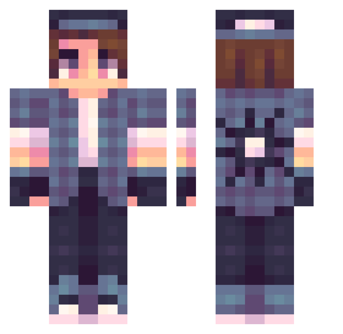 rex2004 Minecraft skin, front and back view