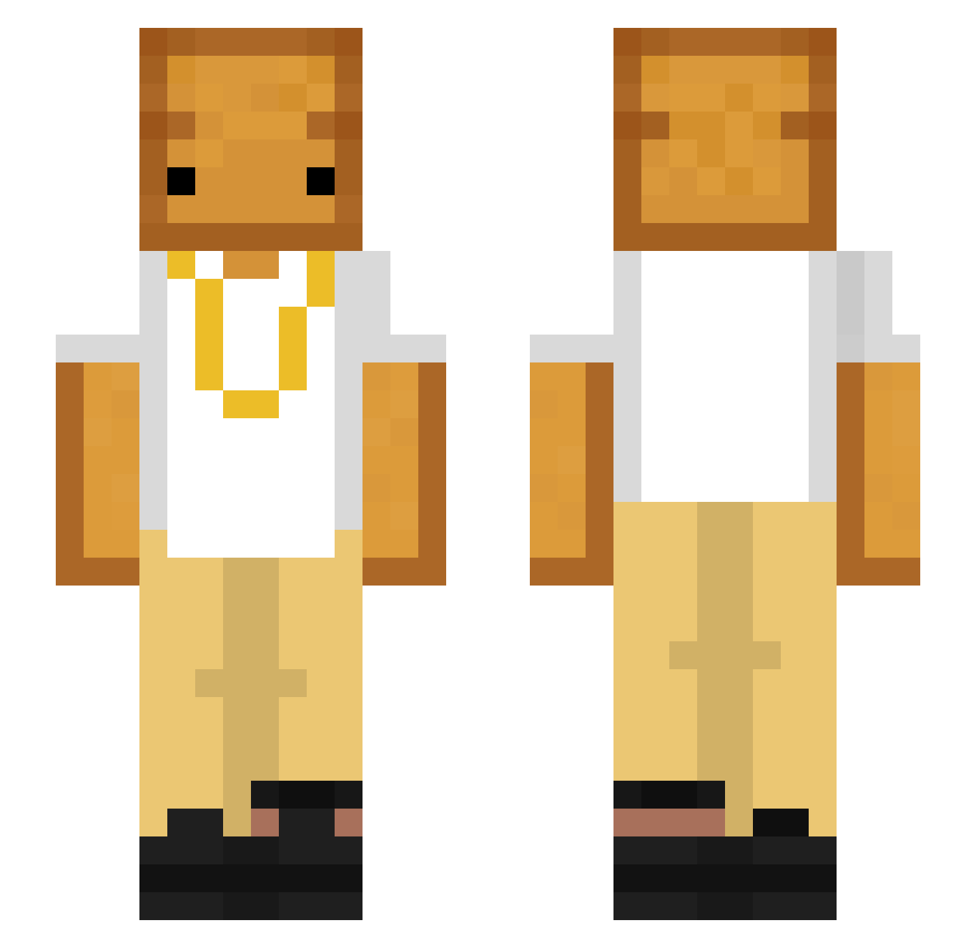 bamsl Minecraft skin, front and back view