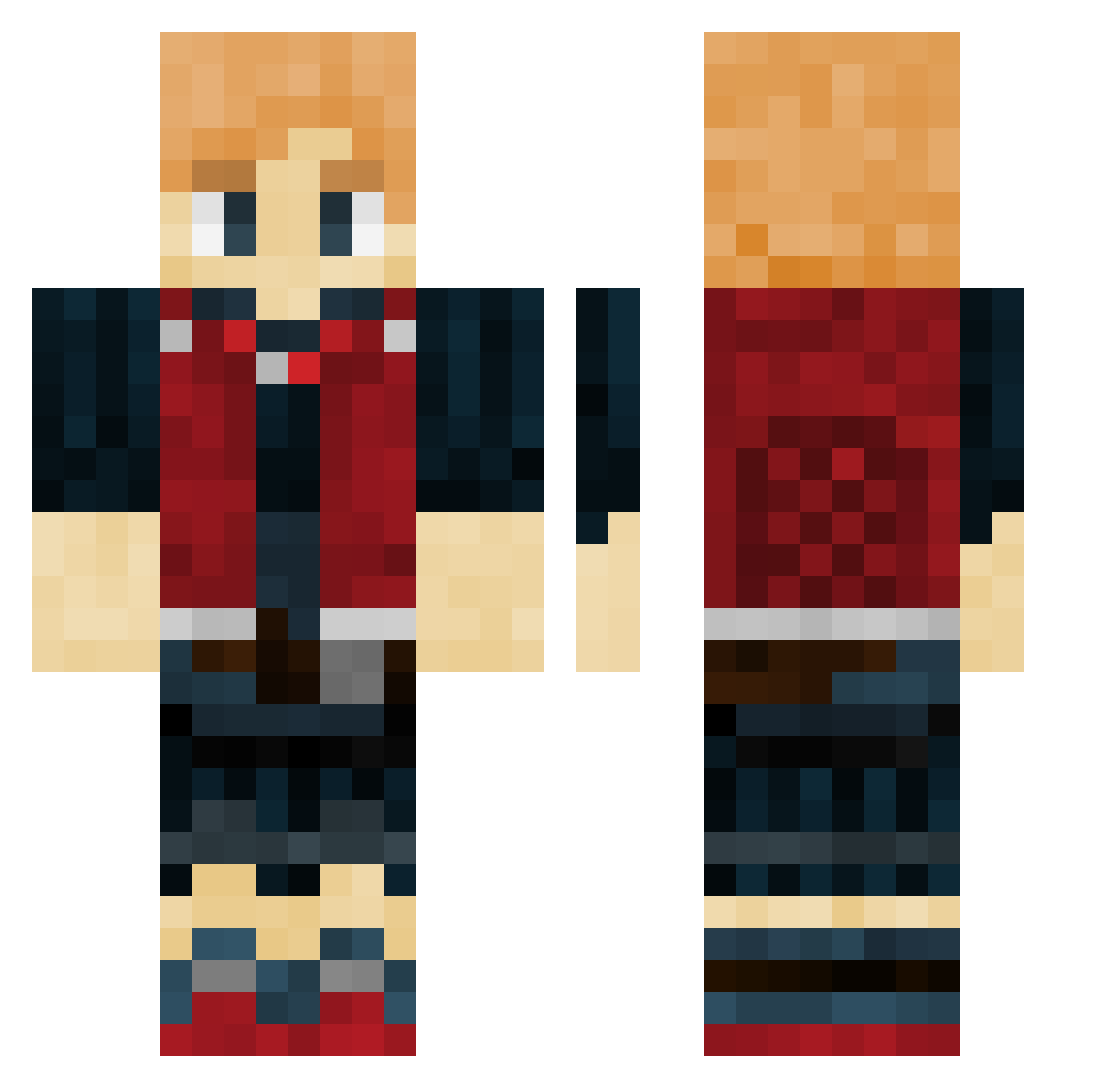 Hydrato08 Minecraft skin, front and back view