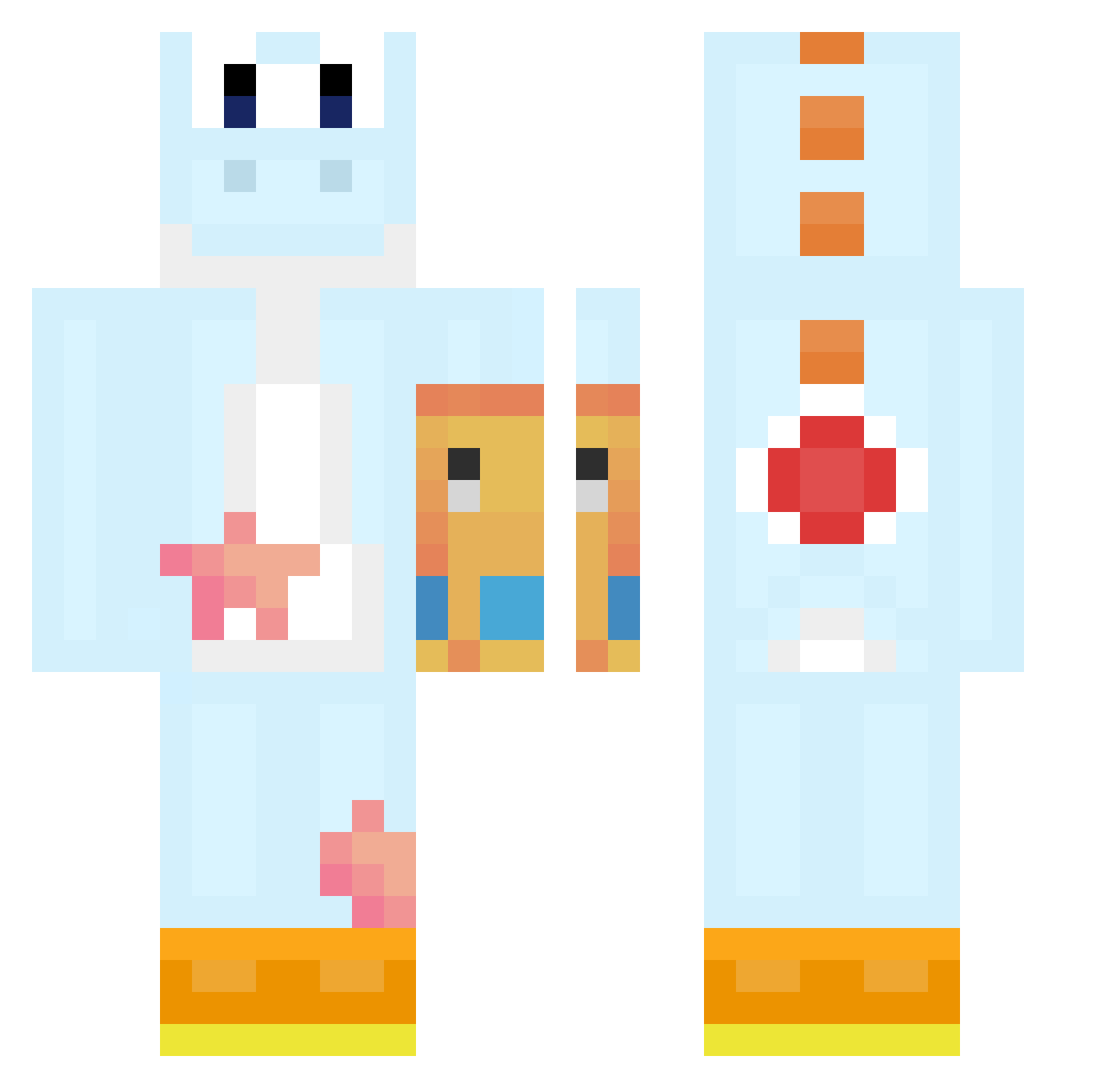 Xhub_ Minecraft skin, front and back view