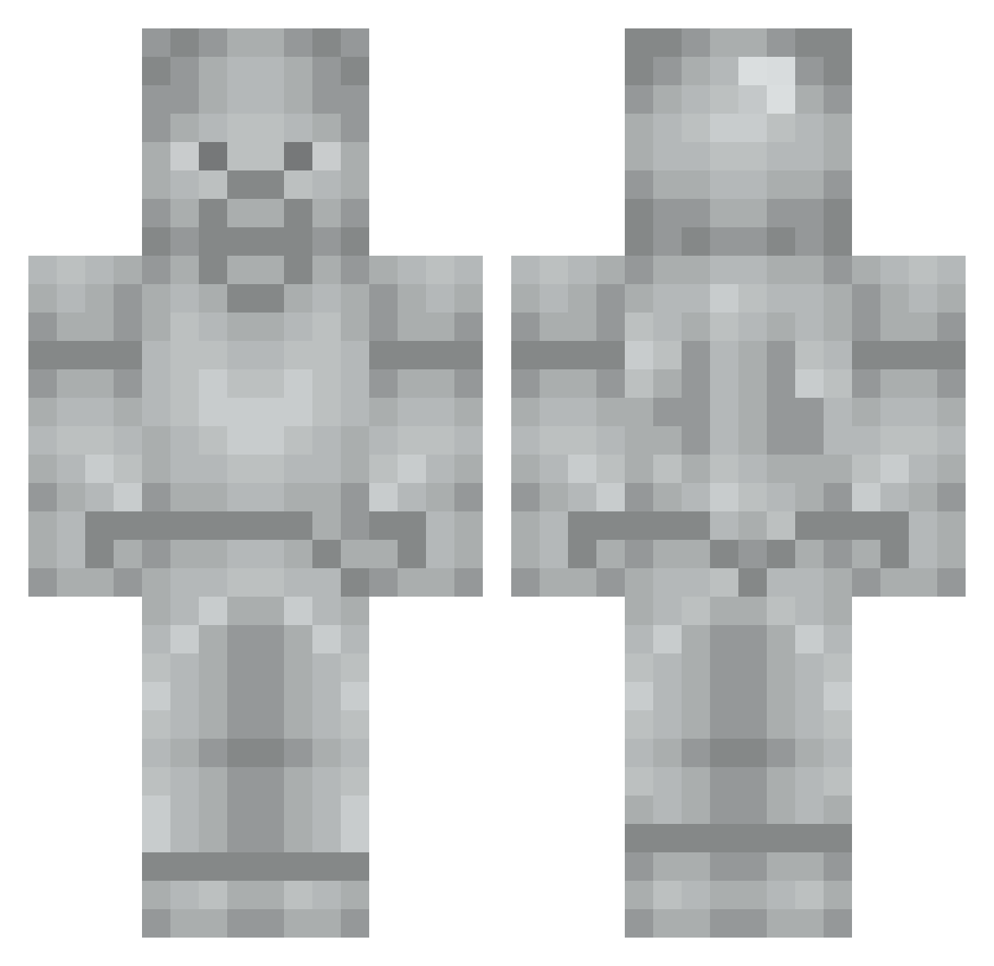 kirluw Minecraft skin, front and back view
