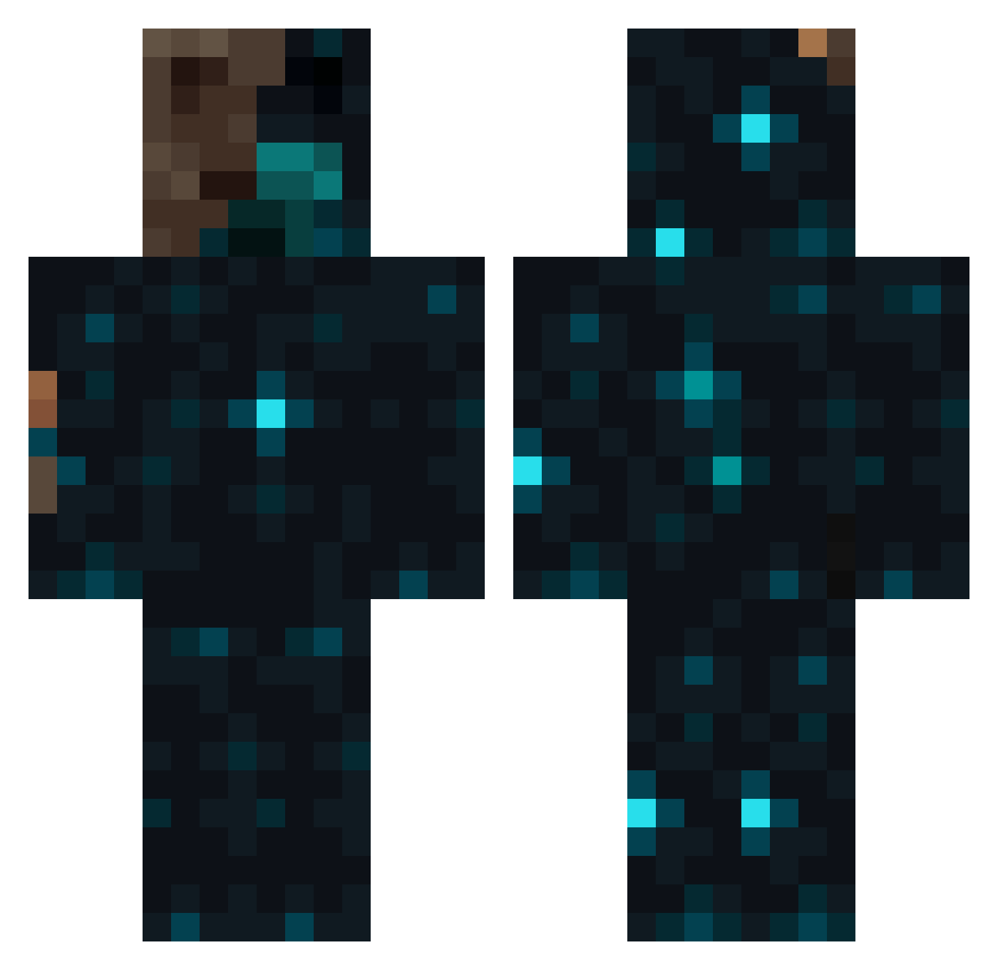 TrickyWave Minecraft skin, front and back view