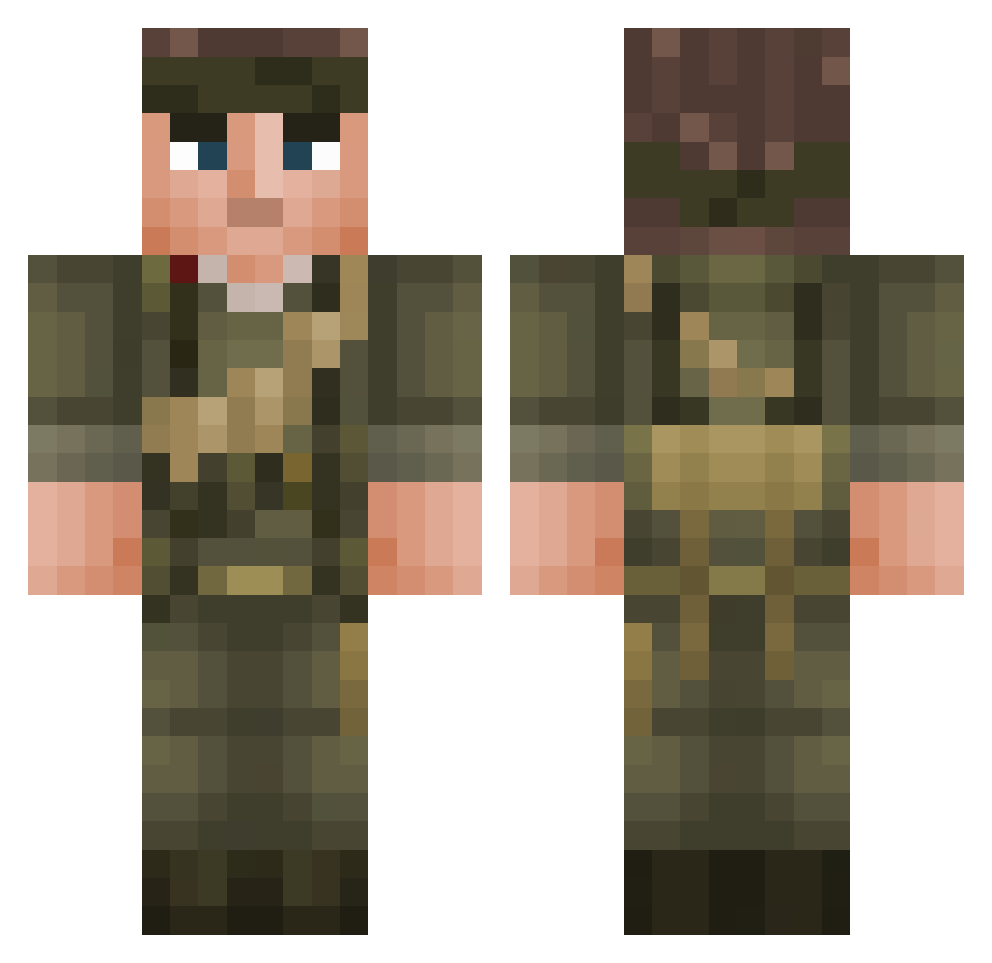 Capt_Brickbeard Minecraft skin, front and back view