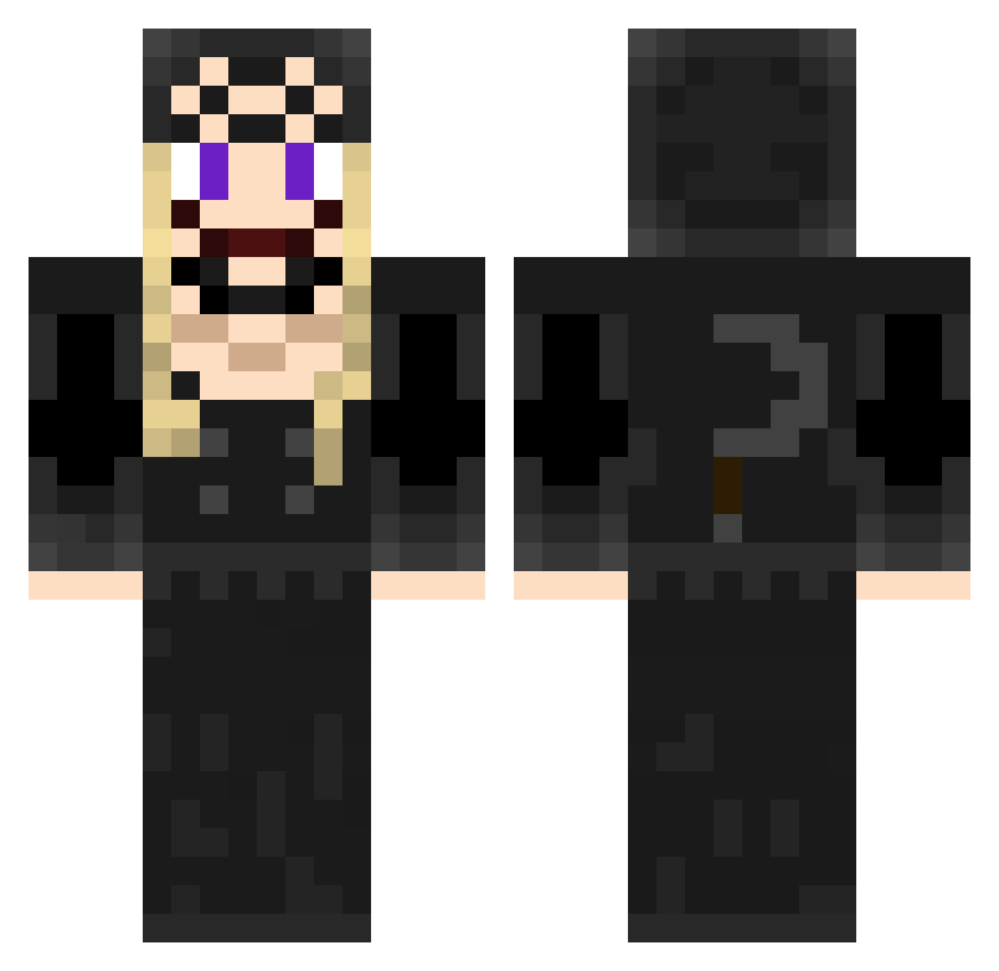 XXXGhOOstXXX Minecraft skin, front and back view