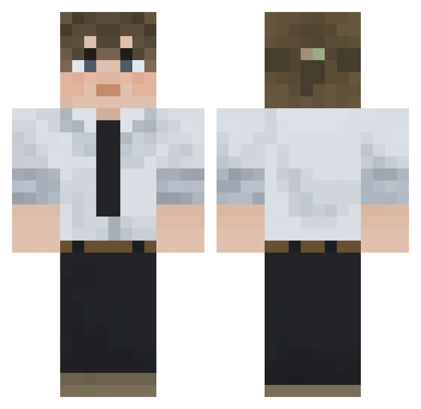 SaverTeaser Minecraft skin, front and back view