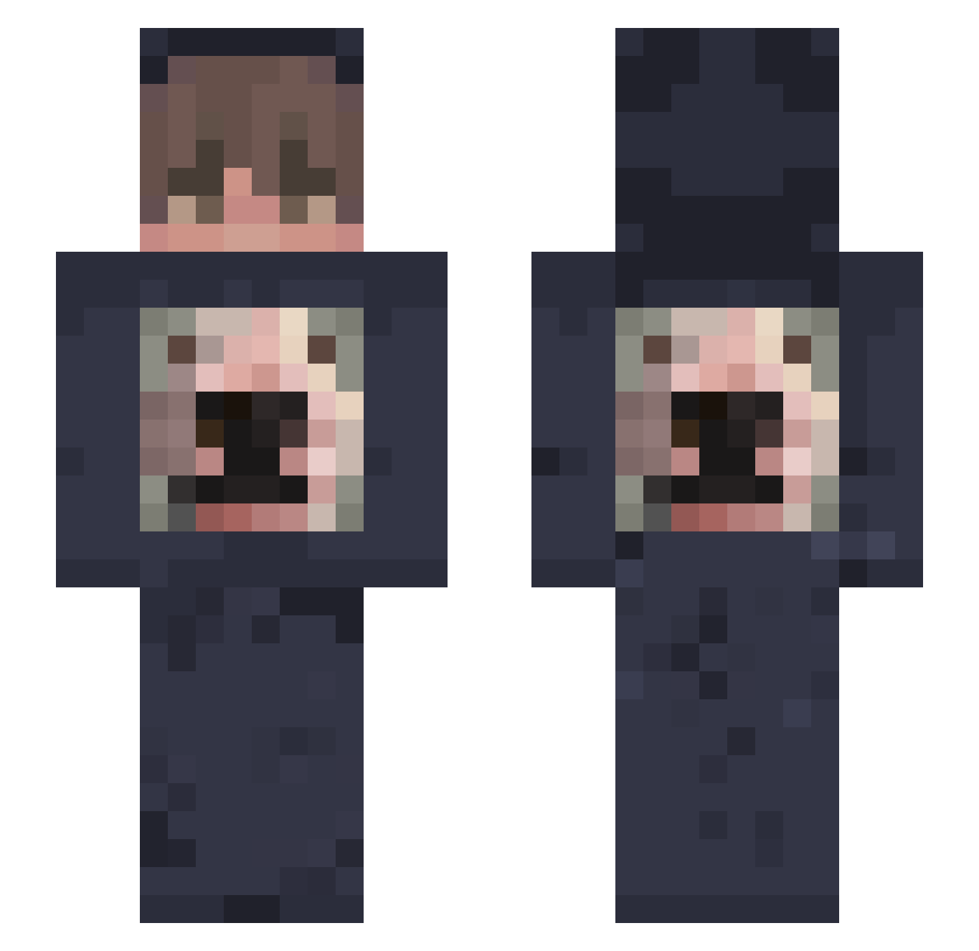 Mrrna Minecraft skin, front and back view