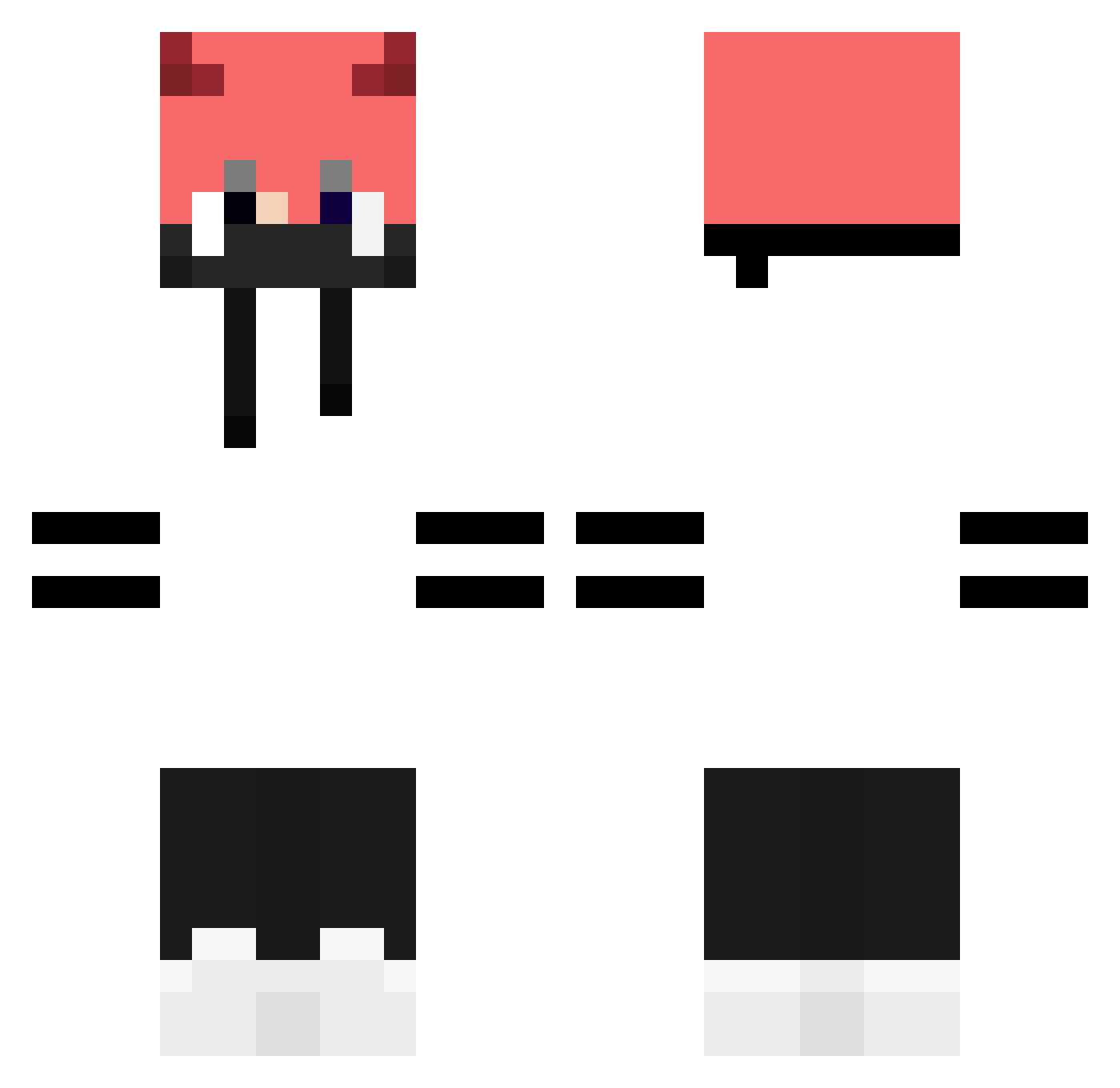 DemonvnTV Minecraft skin, front and back view
