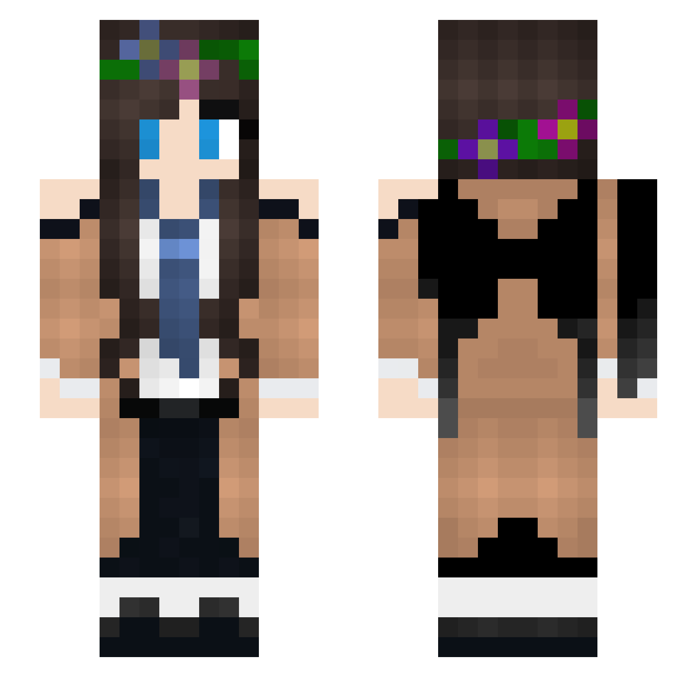 sstarcry Minecraft skin, front and back view
