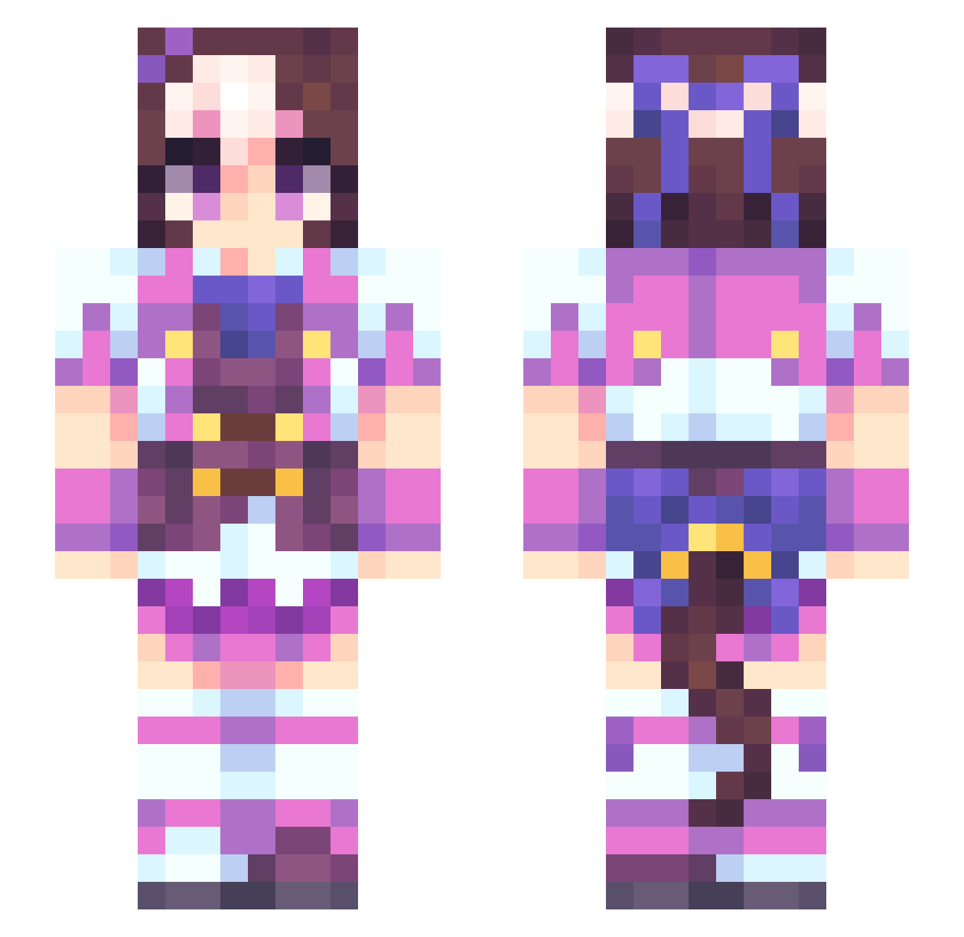 karawra_ Minecraft skin, front and back view